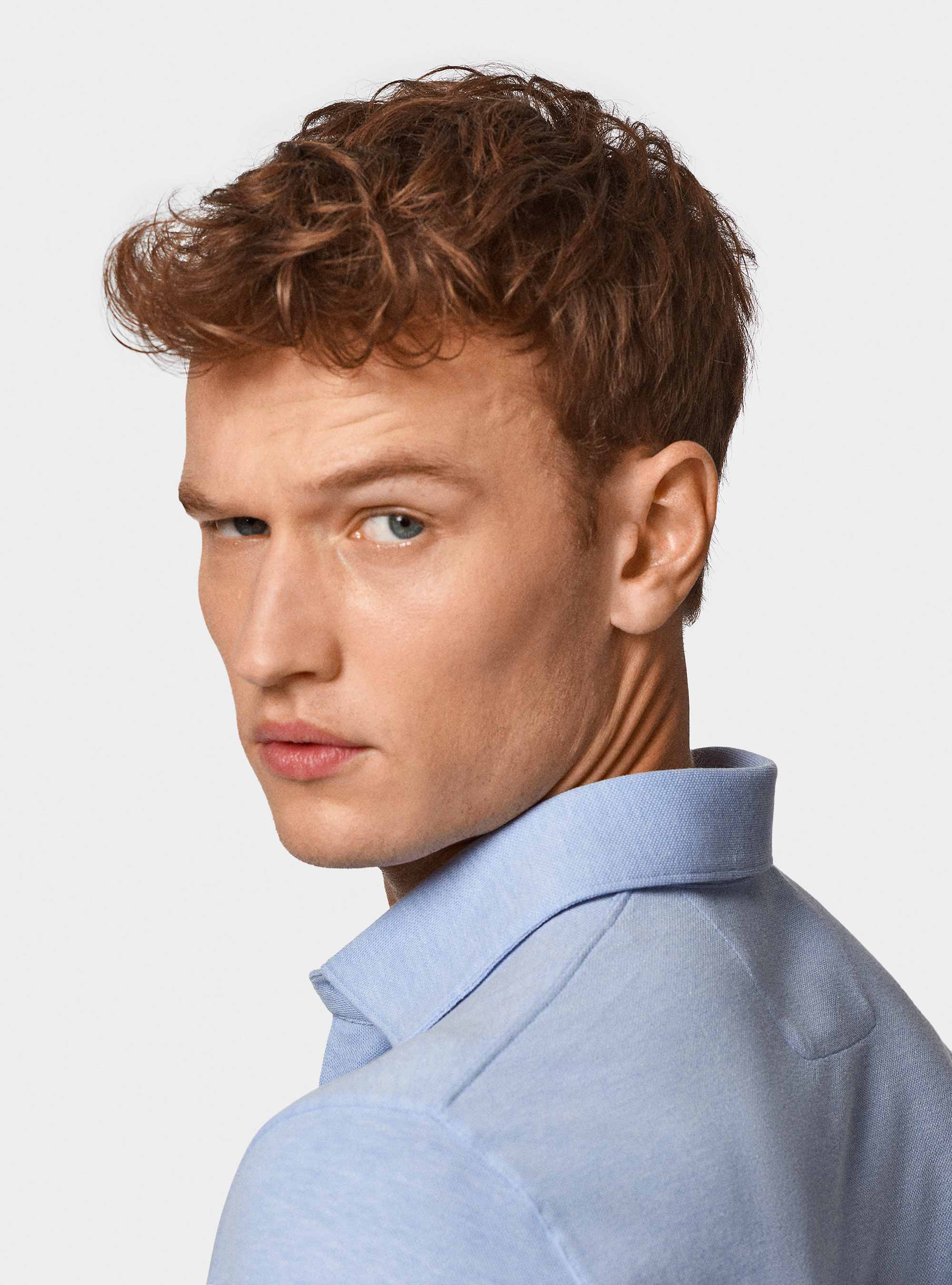 Polo en piqu&eacute; extensible GT01, BLEU CIEL