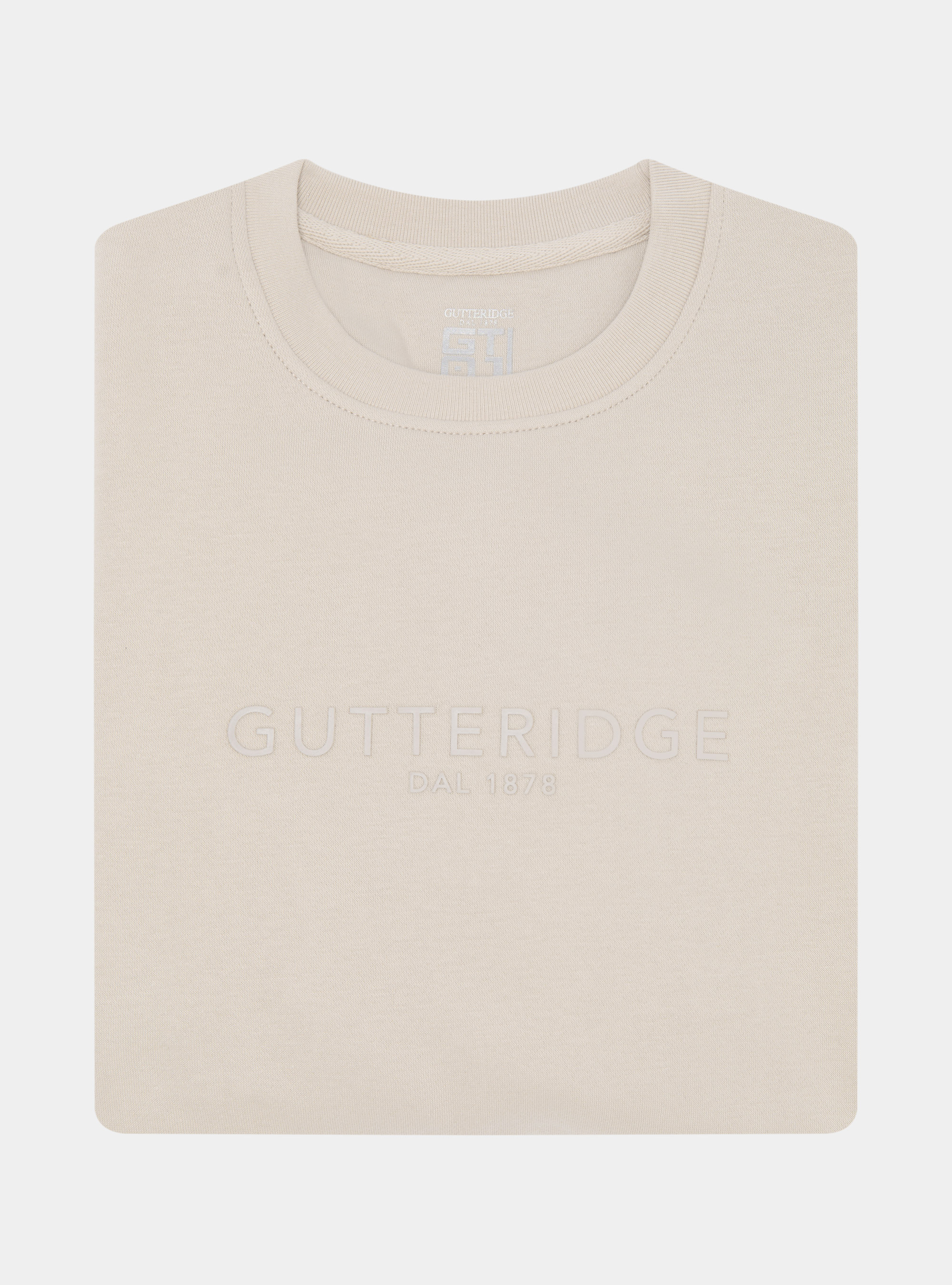 Sudadera de cuello redondo con logotipo, CRUDO