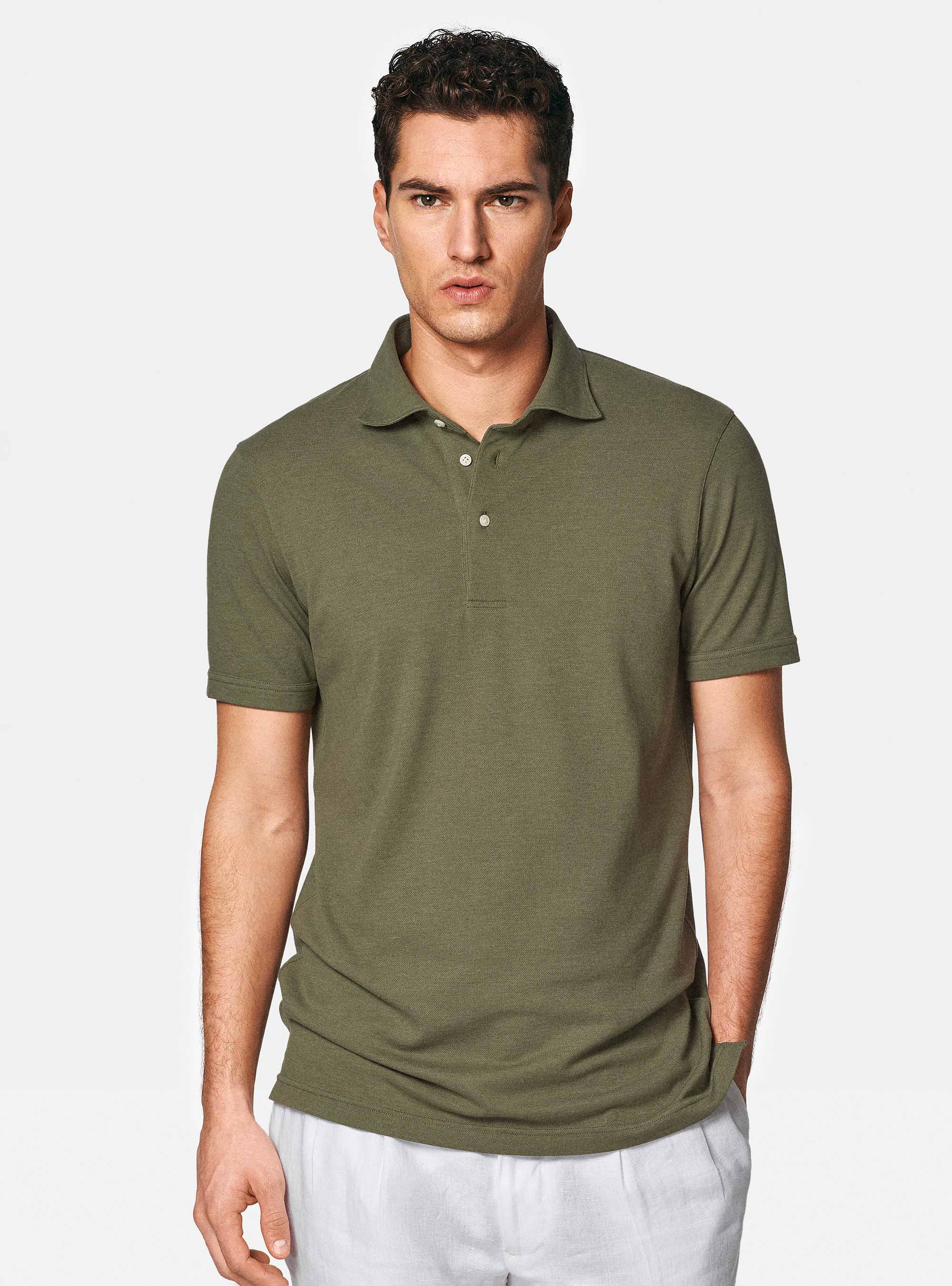 GT01 stretch pique polo shirt, SALVIA 0602C