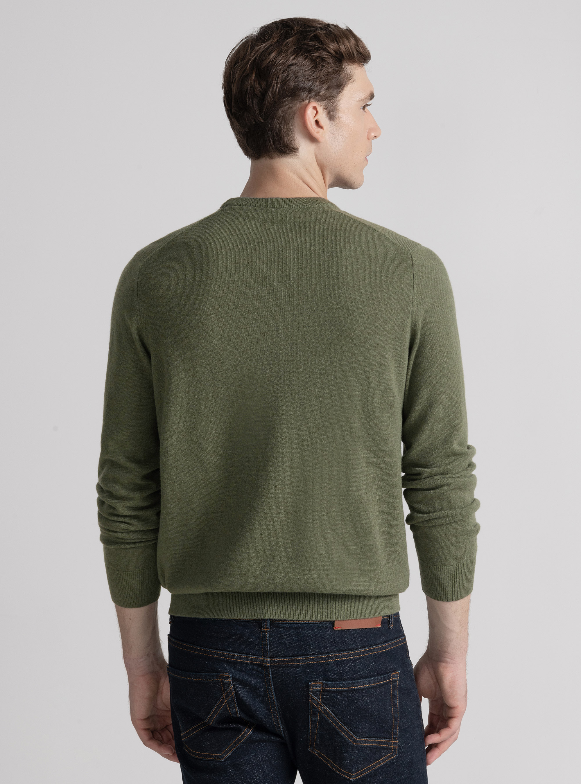 Tricot à col ras du cou en cachemire, SALVIA 0602C