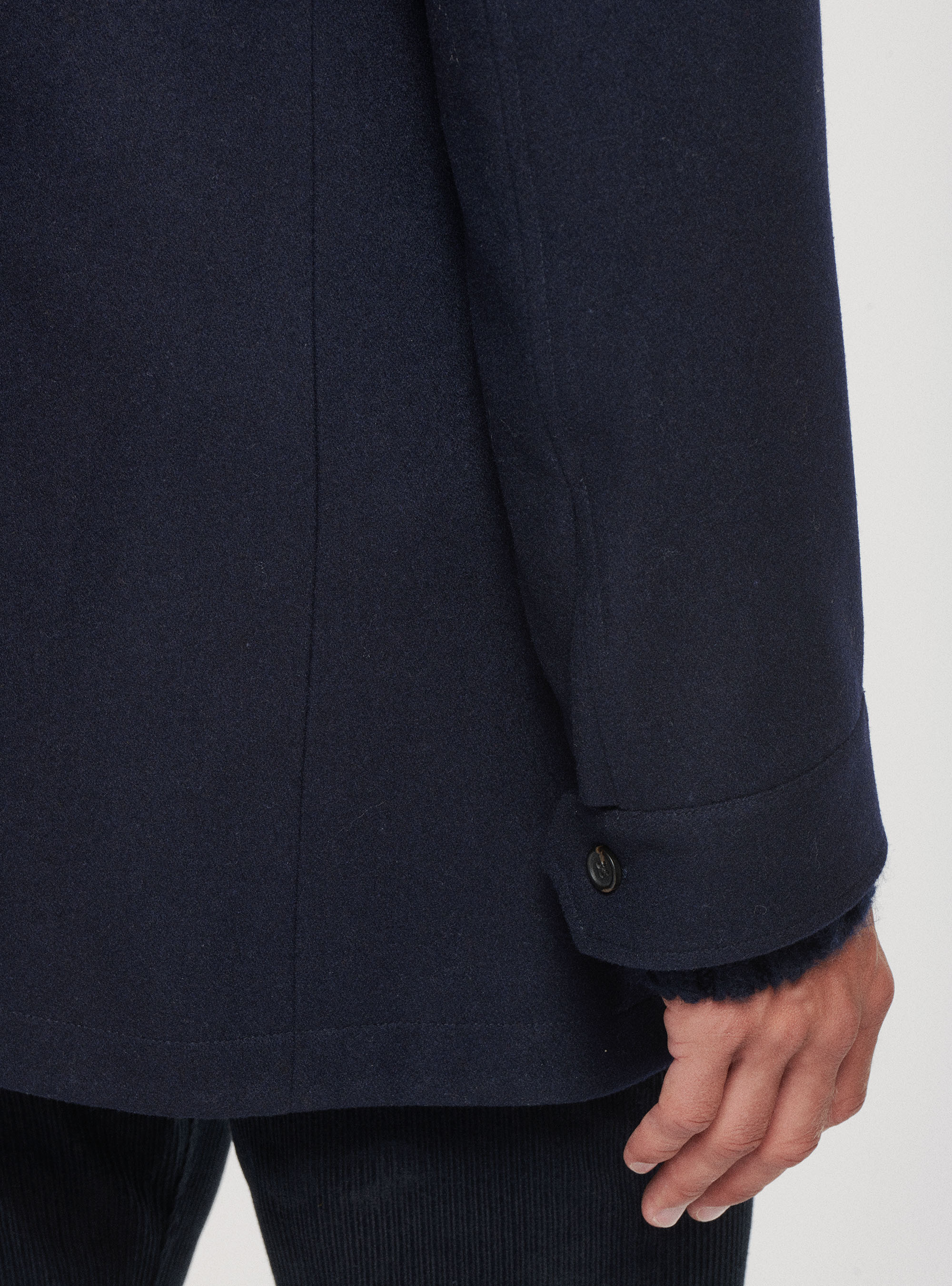 Giaccone in misto lana, BLU NAVY