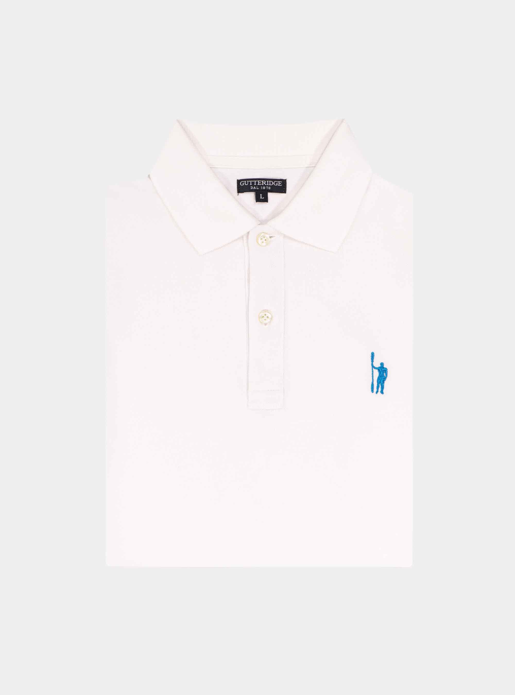 Polo basique en piqué, BLANC