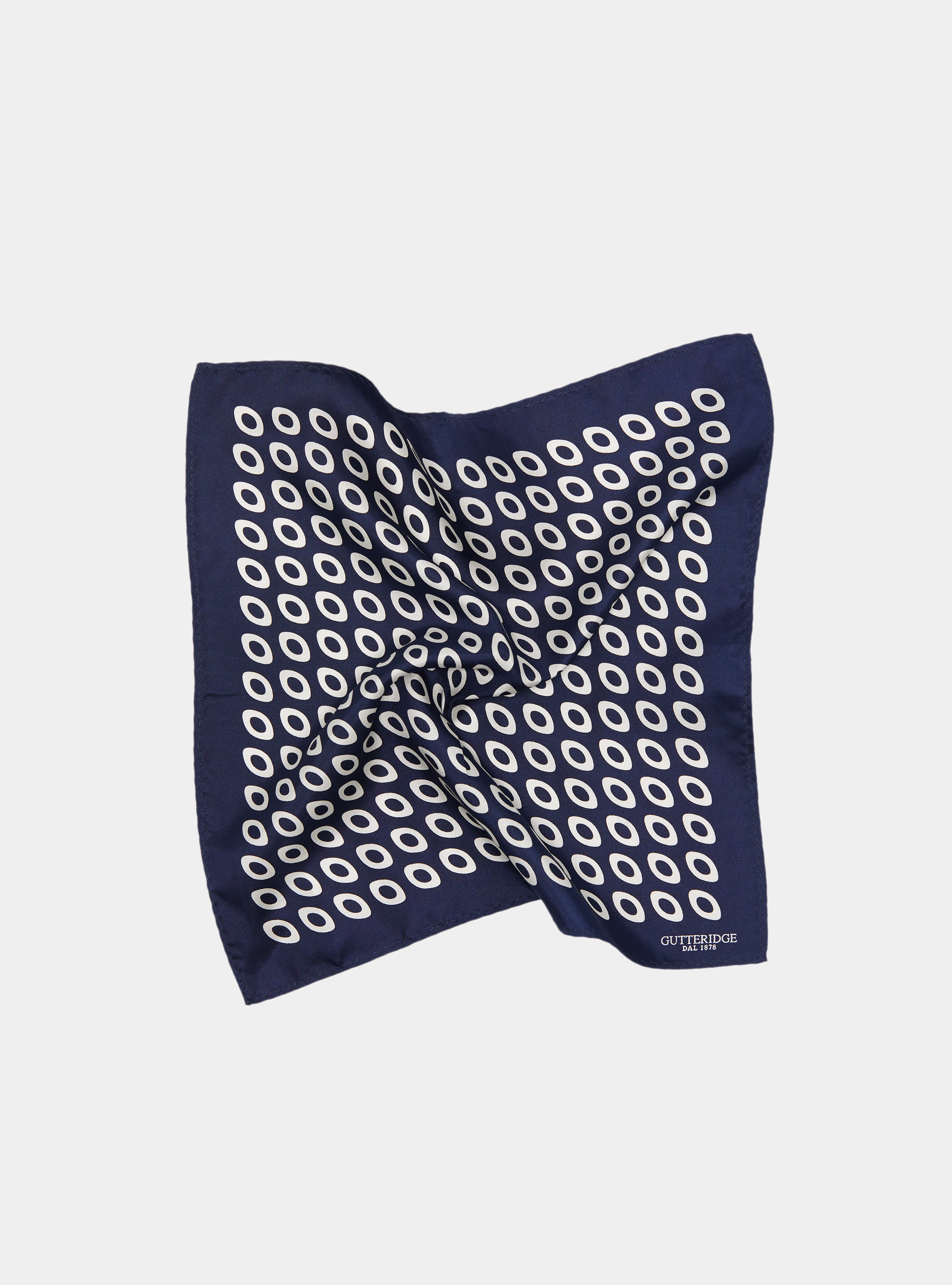 Pochette optical in seta stampata, BLU NAVY