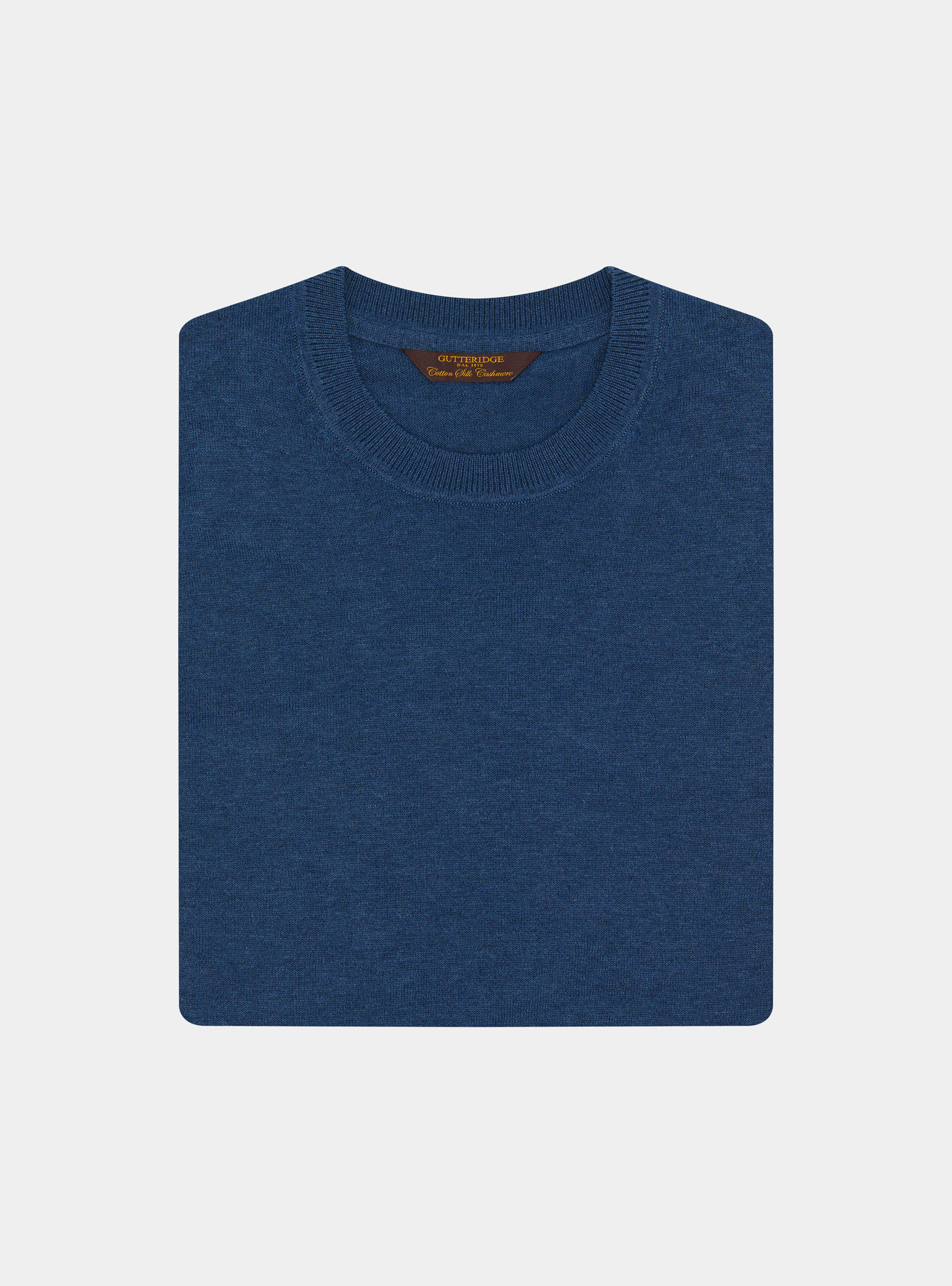 Maglia girocollo in cotone seta e cashmere, INK