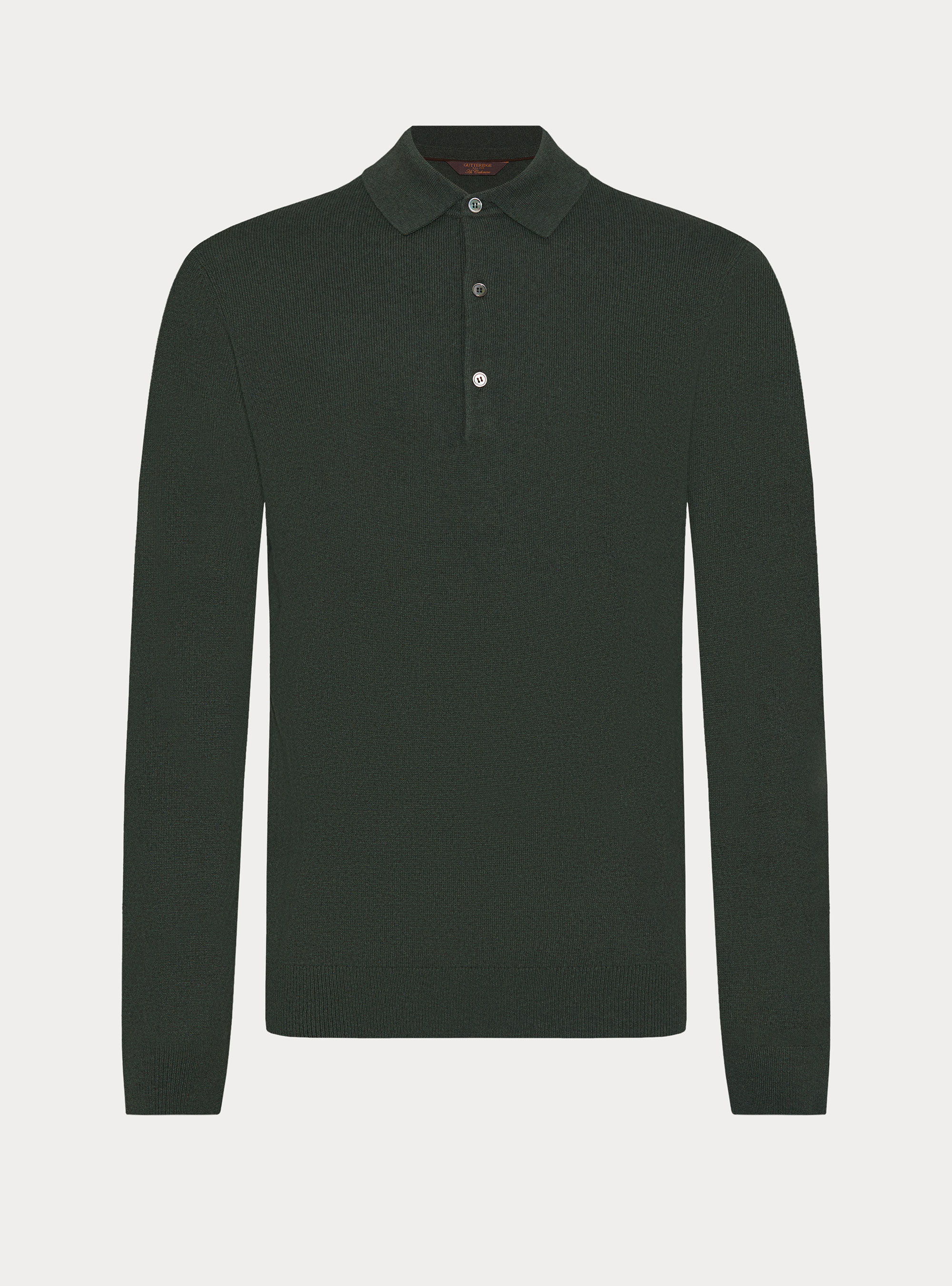 Maglia a polo in lana e cashmere, MILITARE 0609C