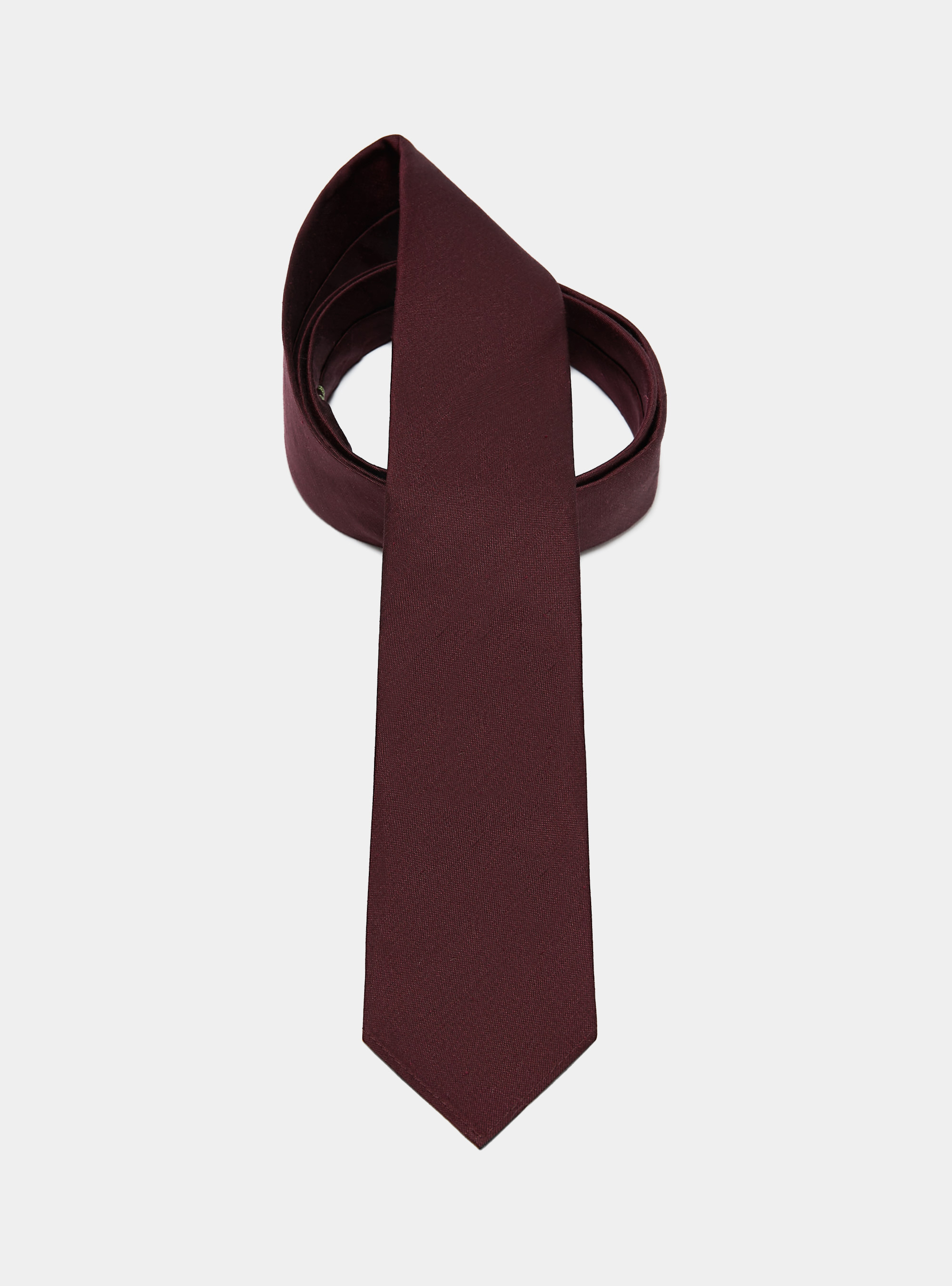 Cravate en soie et lin, BORDEAUX