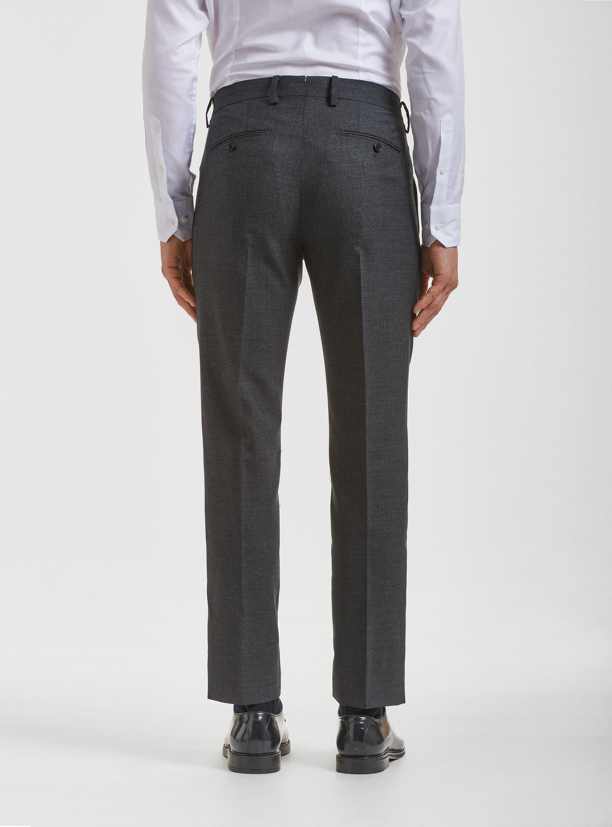 Pantaloni per abito in pura lana Vitale Barberis Canonico, ASFALTO