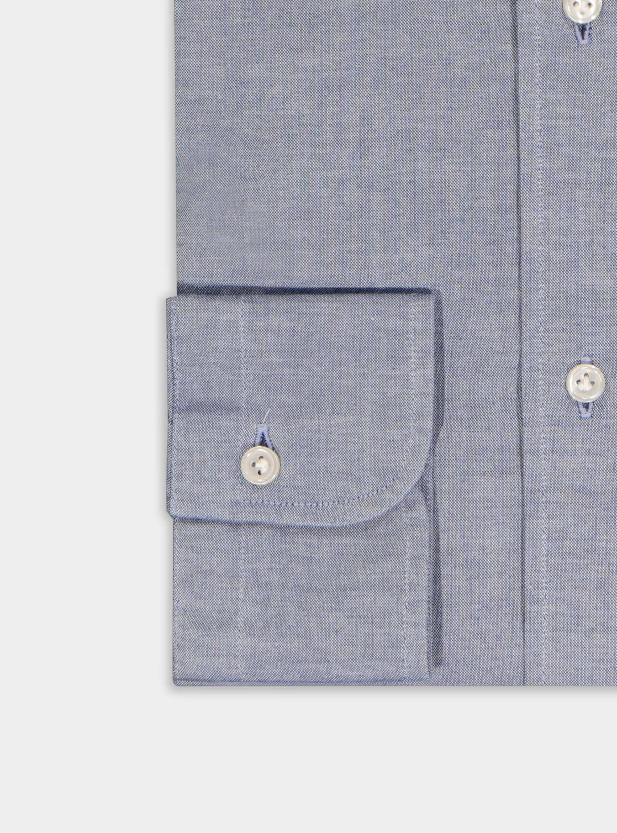 Washed Oxford button down collar shirt, BLUE