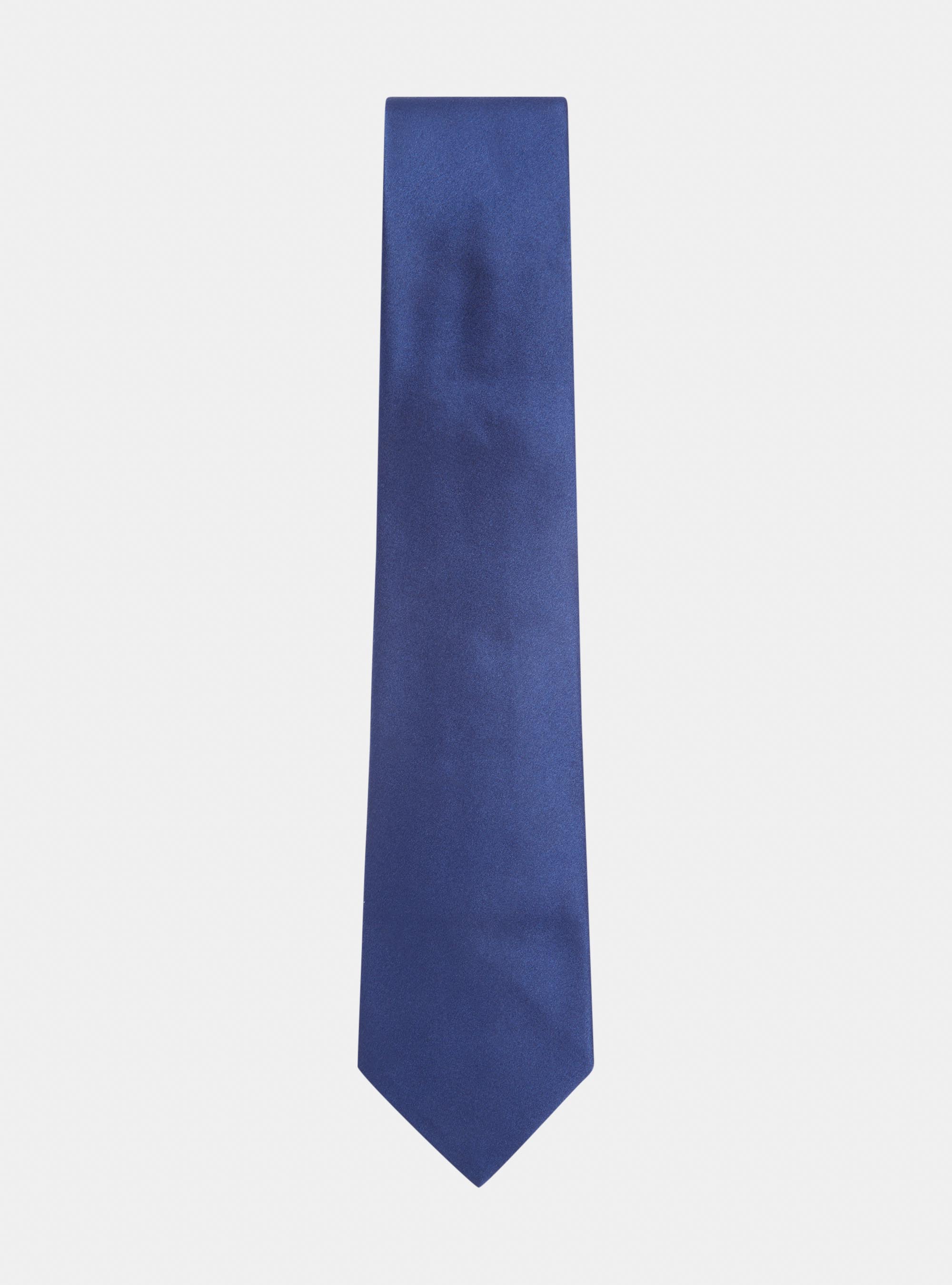 Solid-coloured silk tie, BLUE