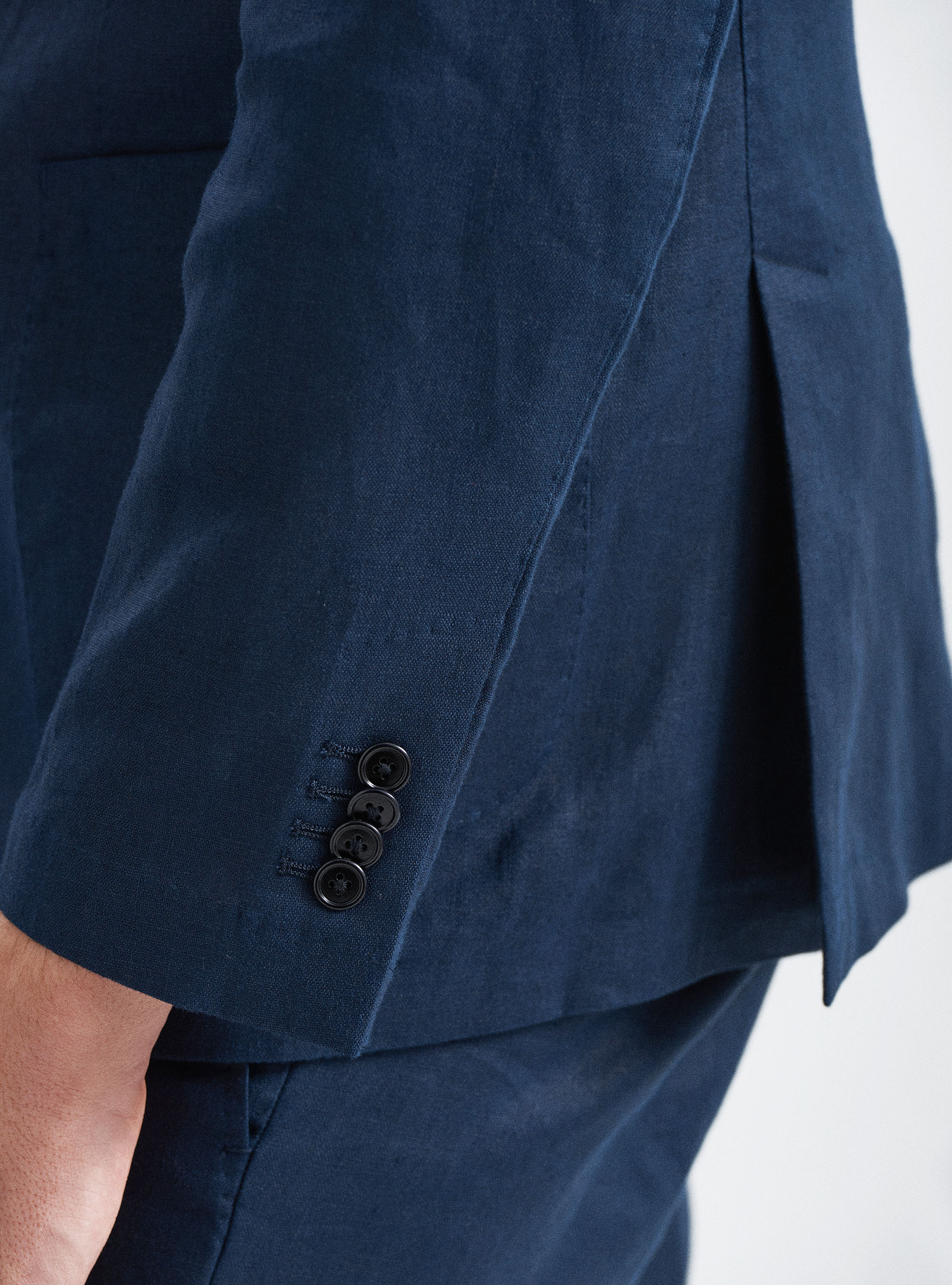 Giacca per abito in puro lino, BLU NAVY
