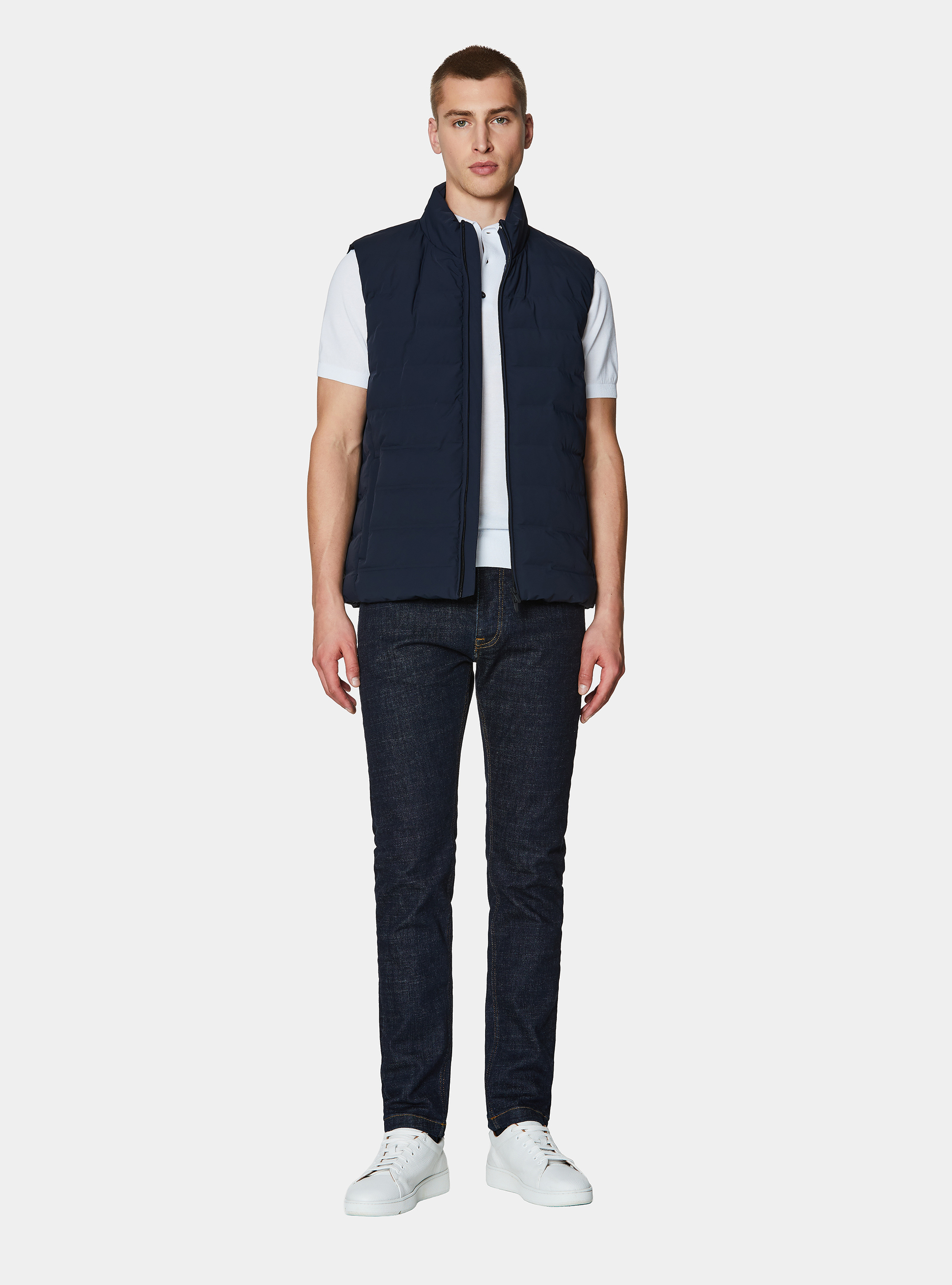 Manga acolchada, AZUL MARINO