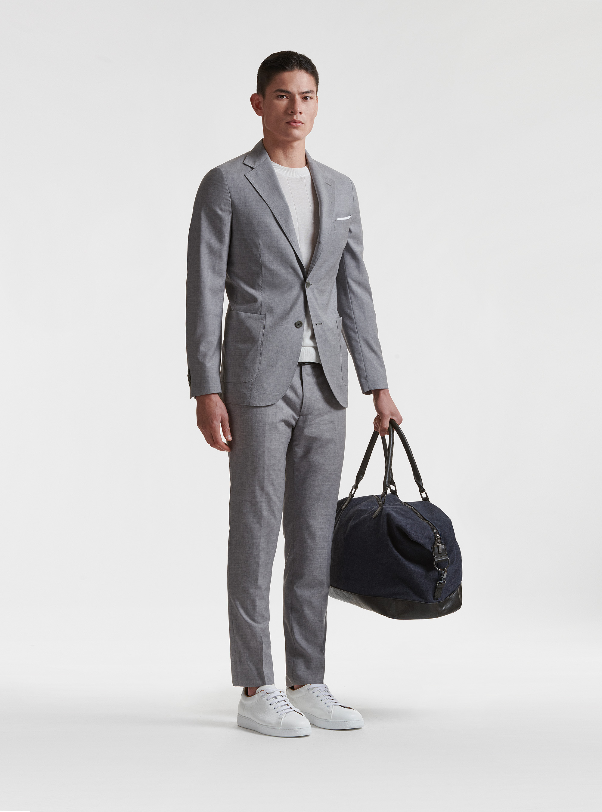 Abito grigio chiaro in lana Reda, 