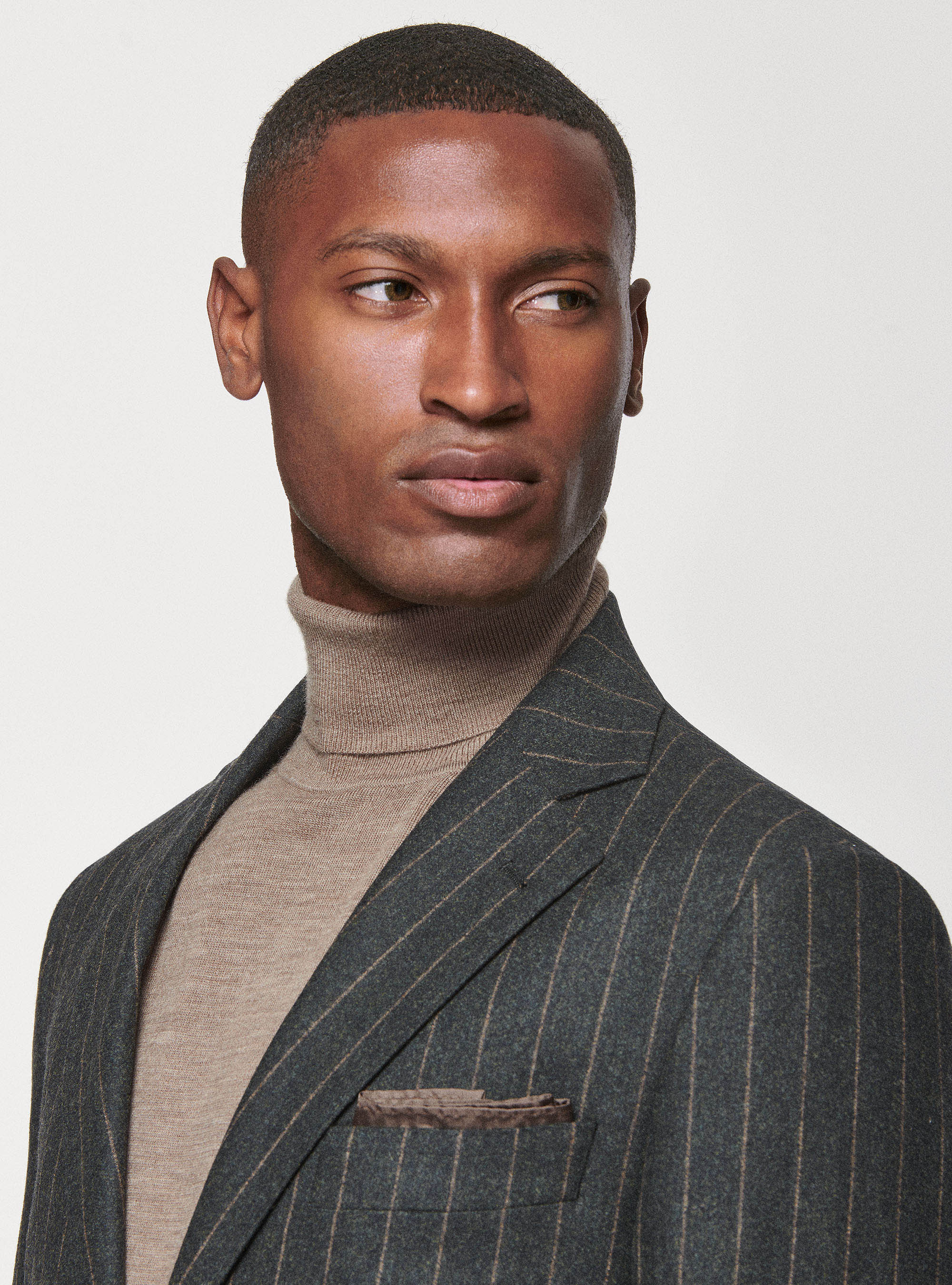 Giacca gessata in lana Reda, VERDE