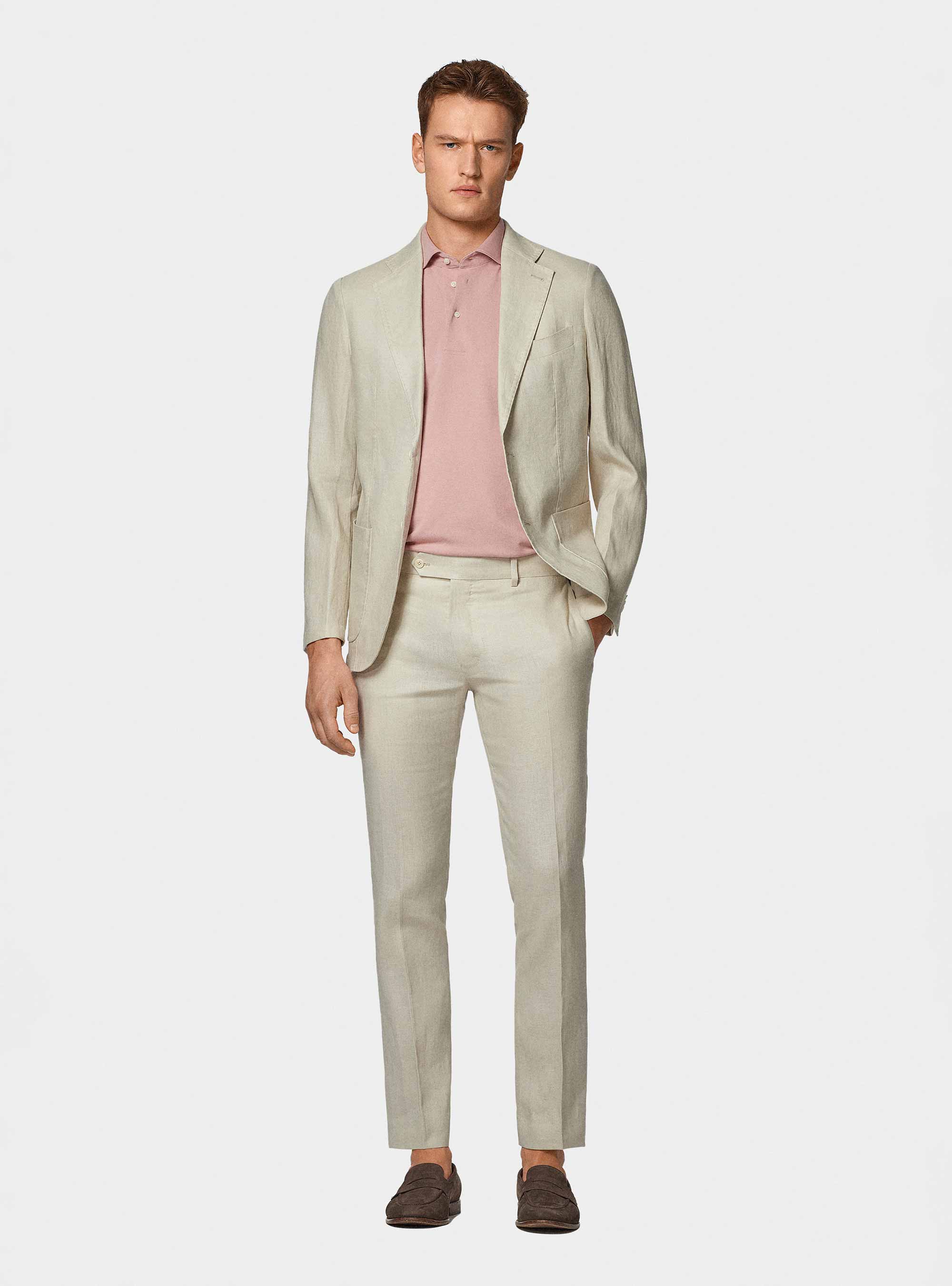 Pure linen suit blazer, ECRU