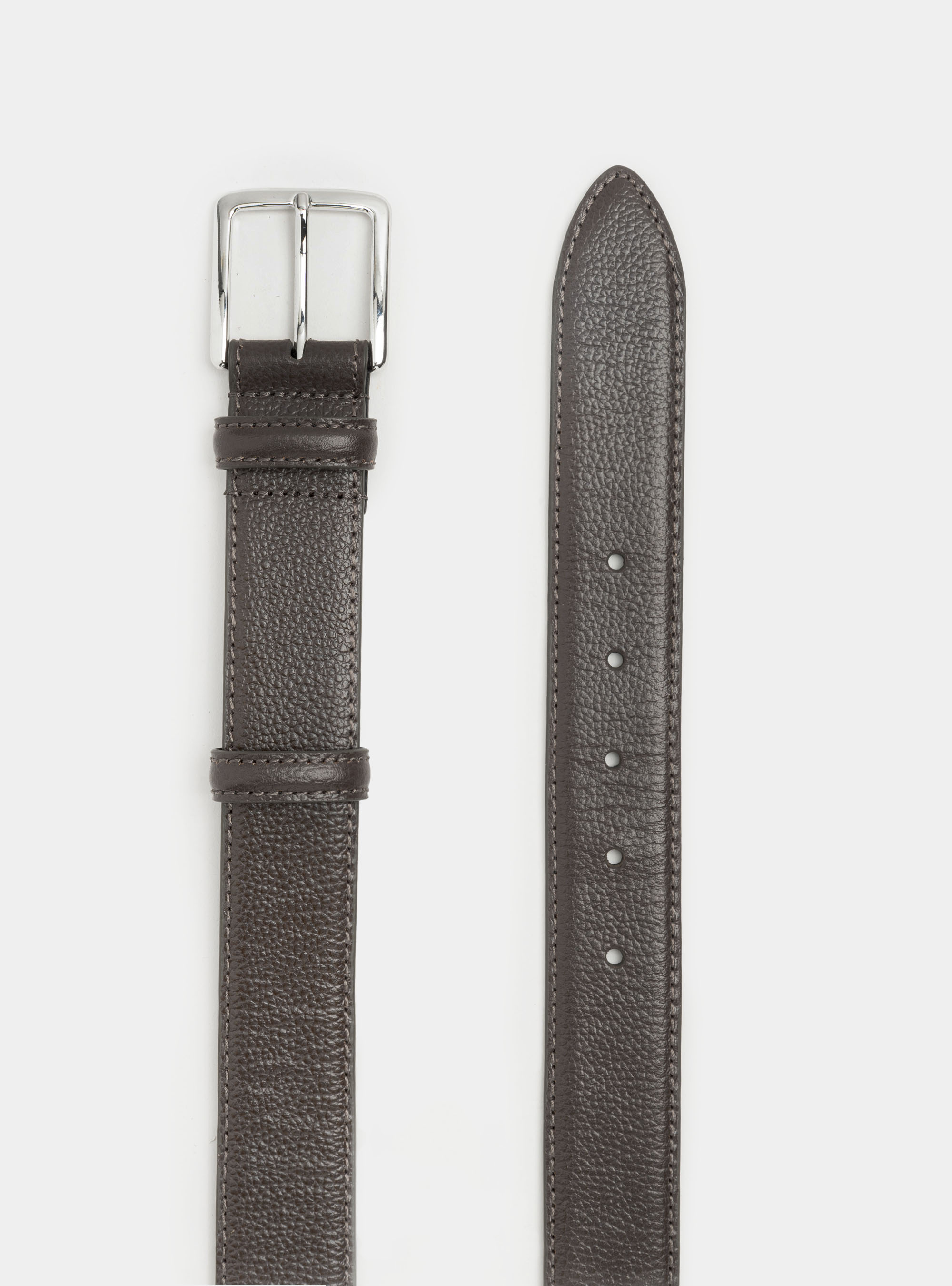 Cintura in pelle martellata, MARRONE