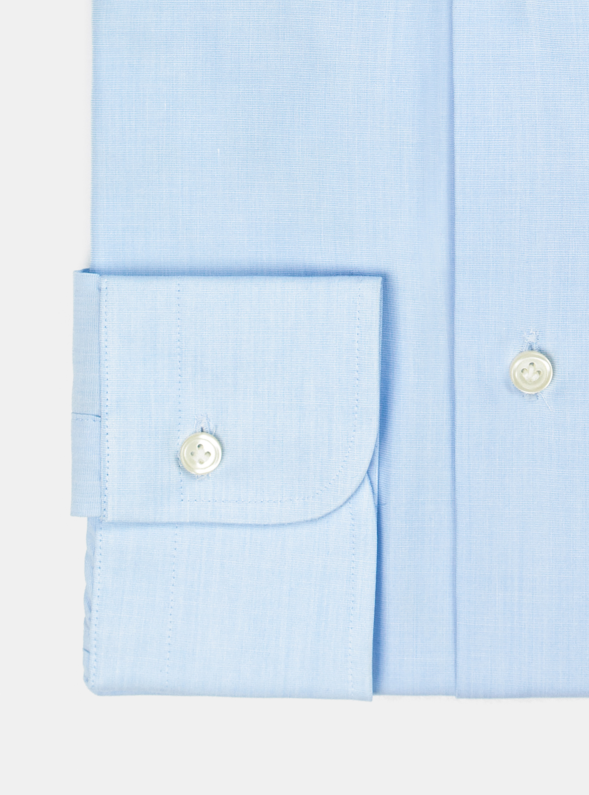 Camicia con collo francese in fil a fil, CELESTE