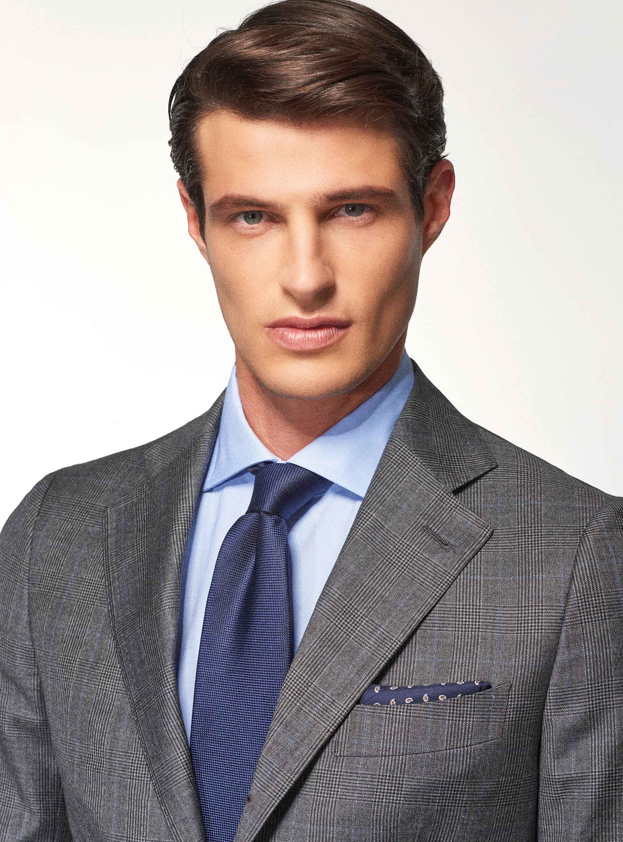 Prince of Wales suit blazer in pure superfine wool 110's Vitale Barberis Canonico, ASPHALT GREY