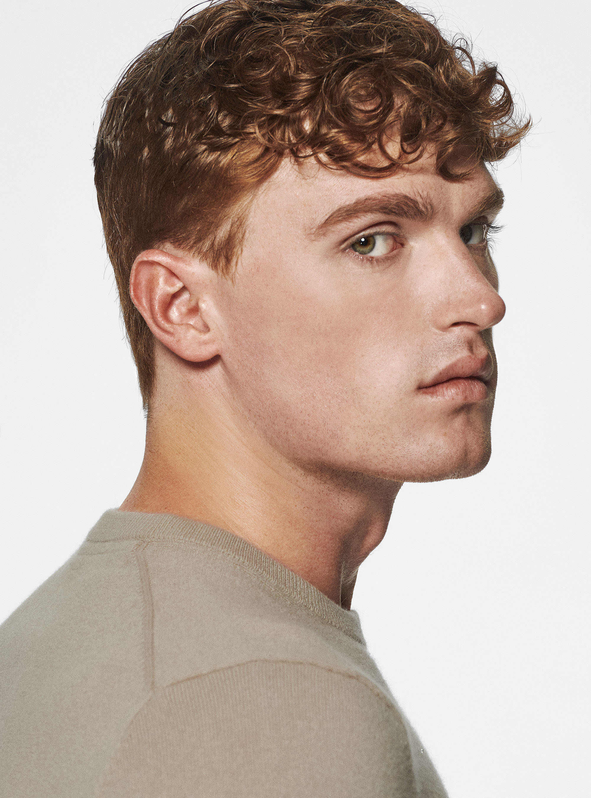 Cashmere blend crew-neck sweater, SAND