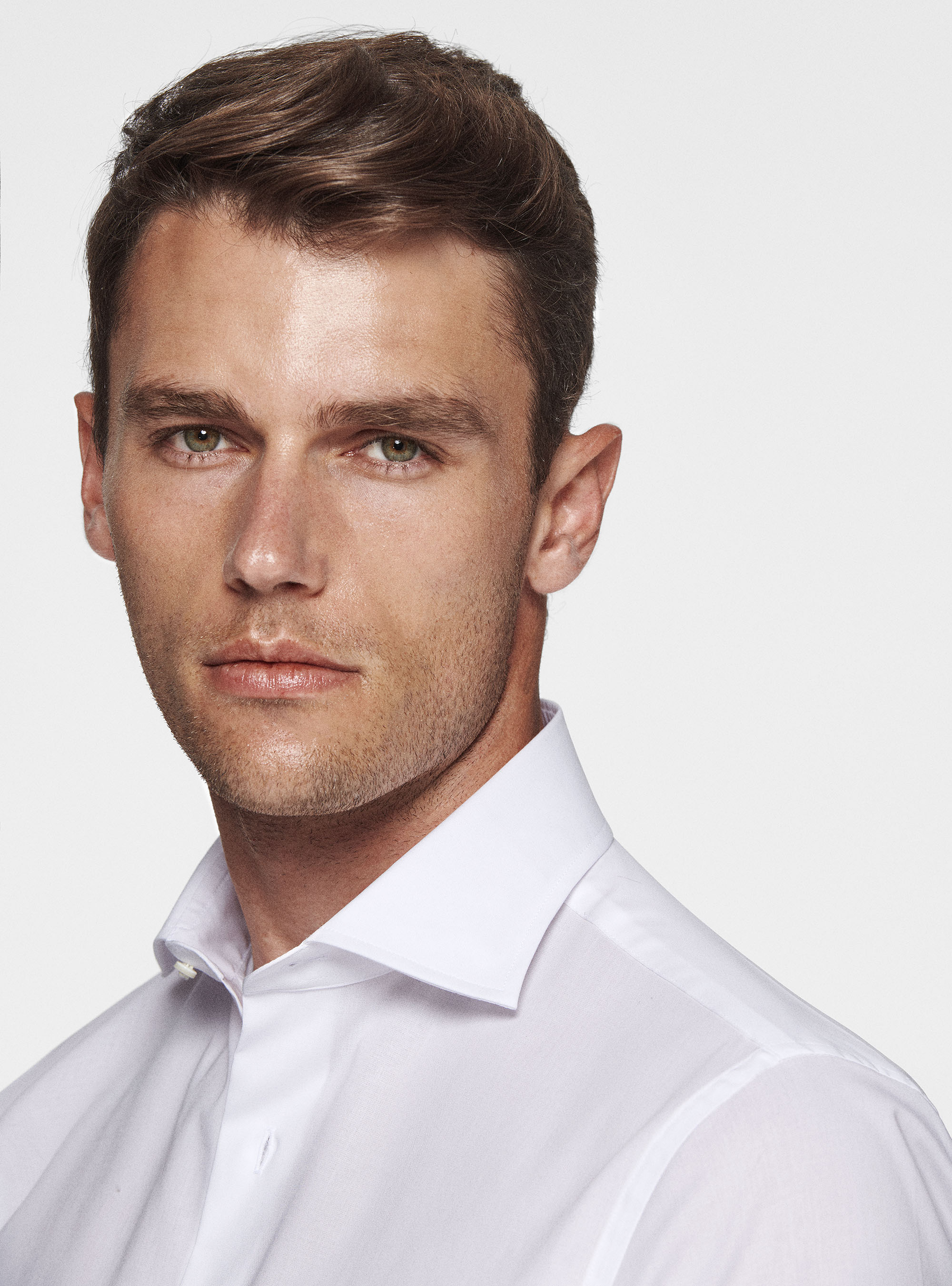 Camisa de popelina elástica, BLANCO