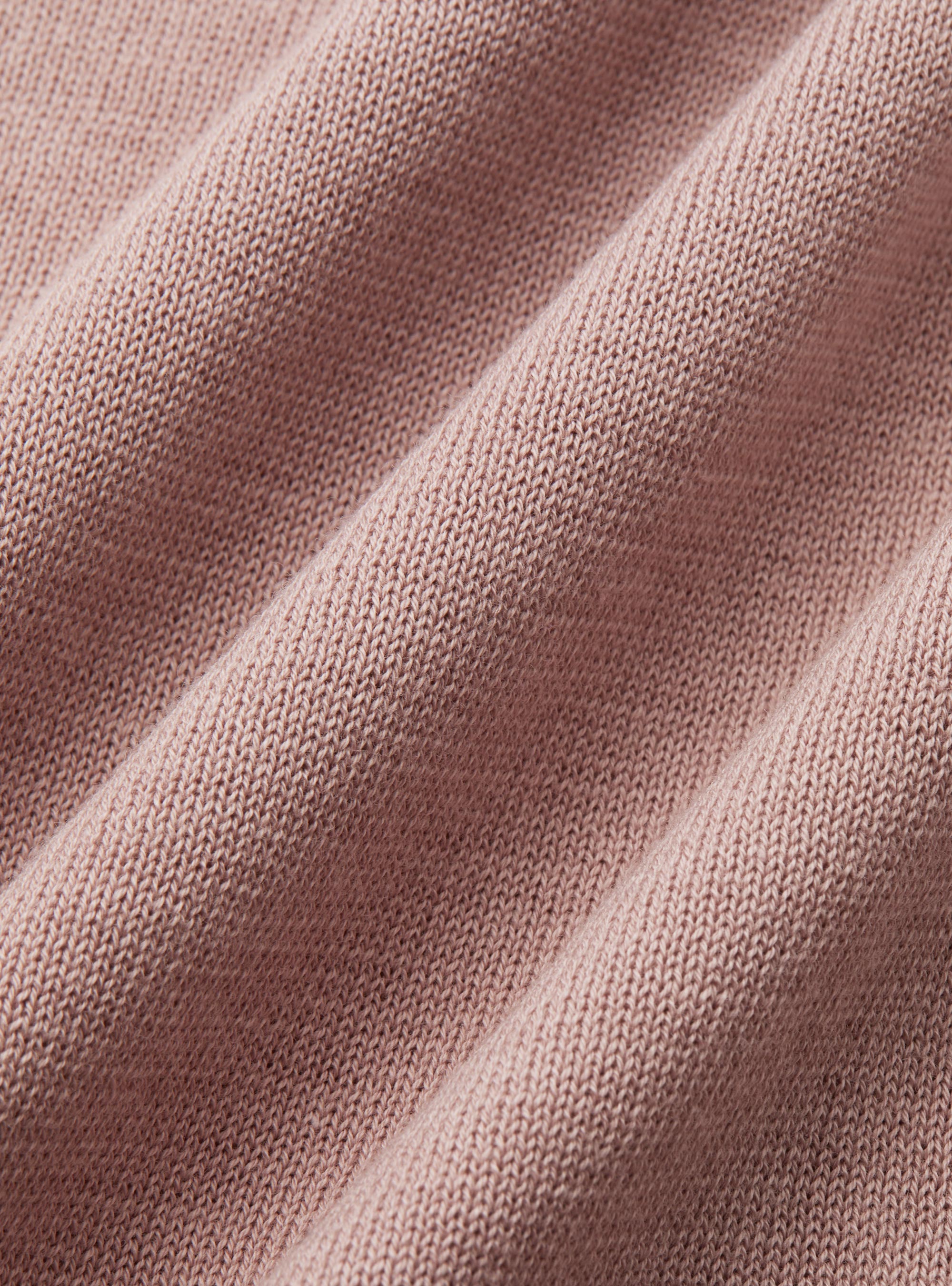 Polo in maglia senza bottoni in cotone extrafine, 0441C ROSA SCURO
