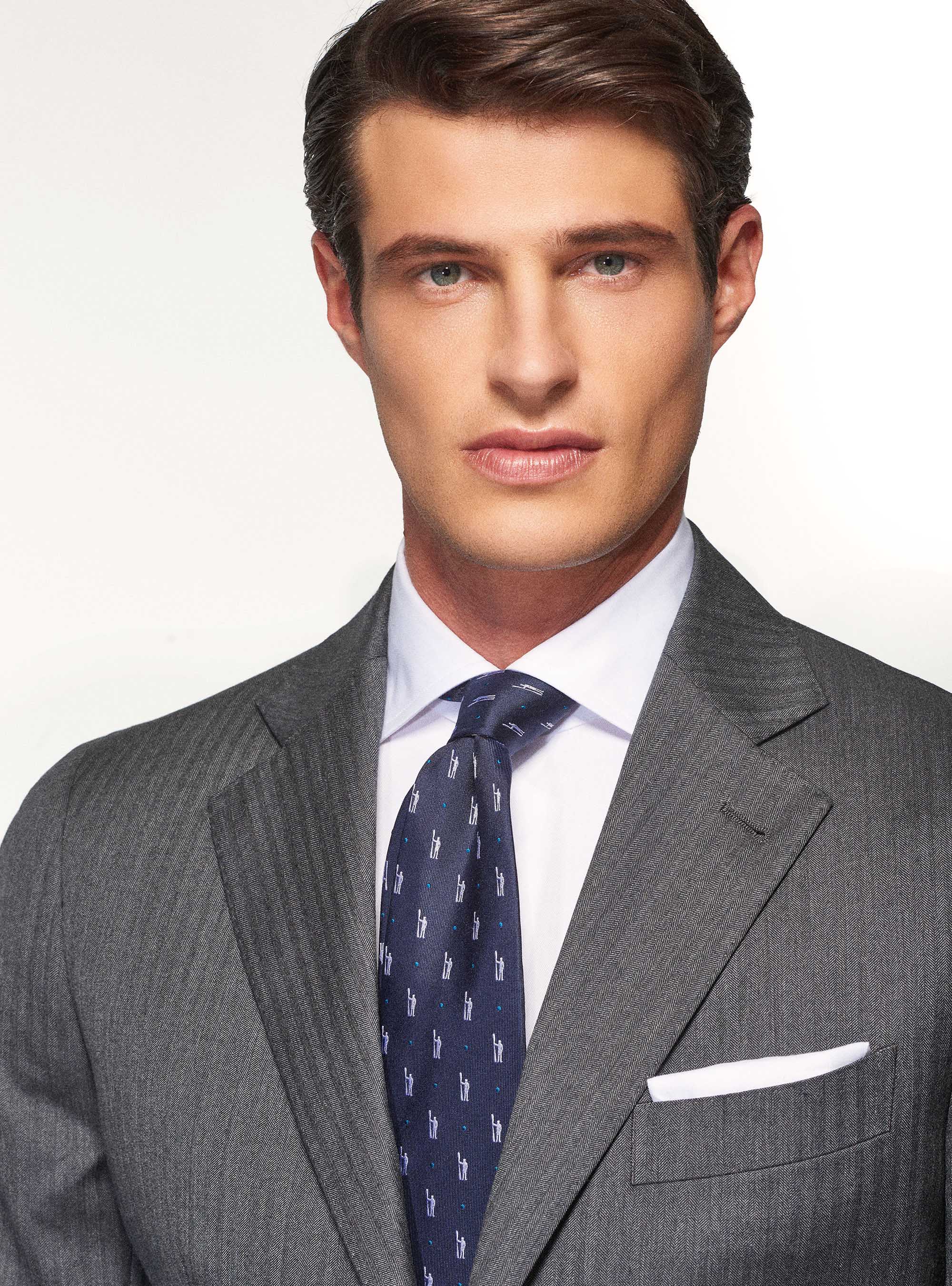 Giacca per abito in pura lana spigata superfine 110's Vitale Barberis Canonico, GRIGIO MELANGE 0151C