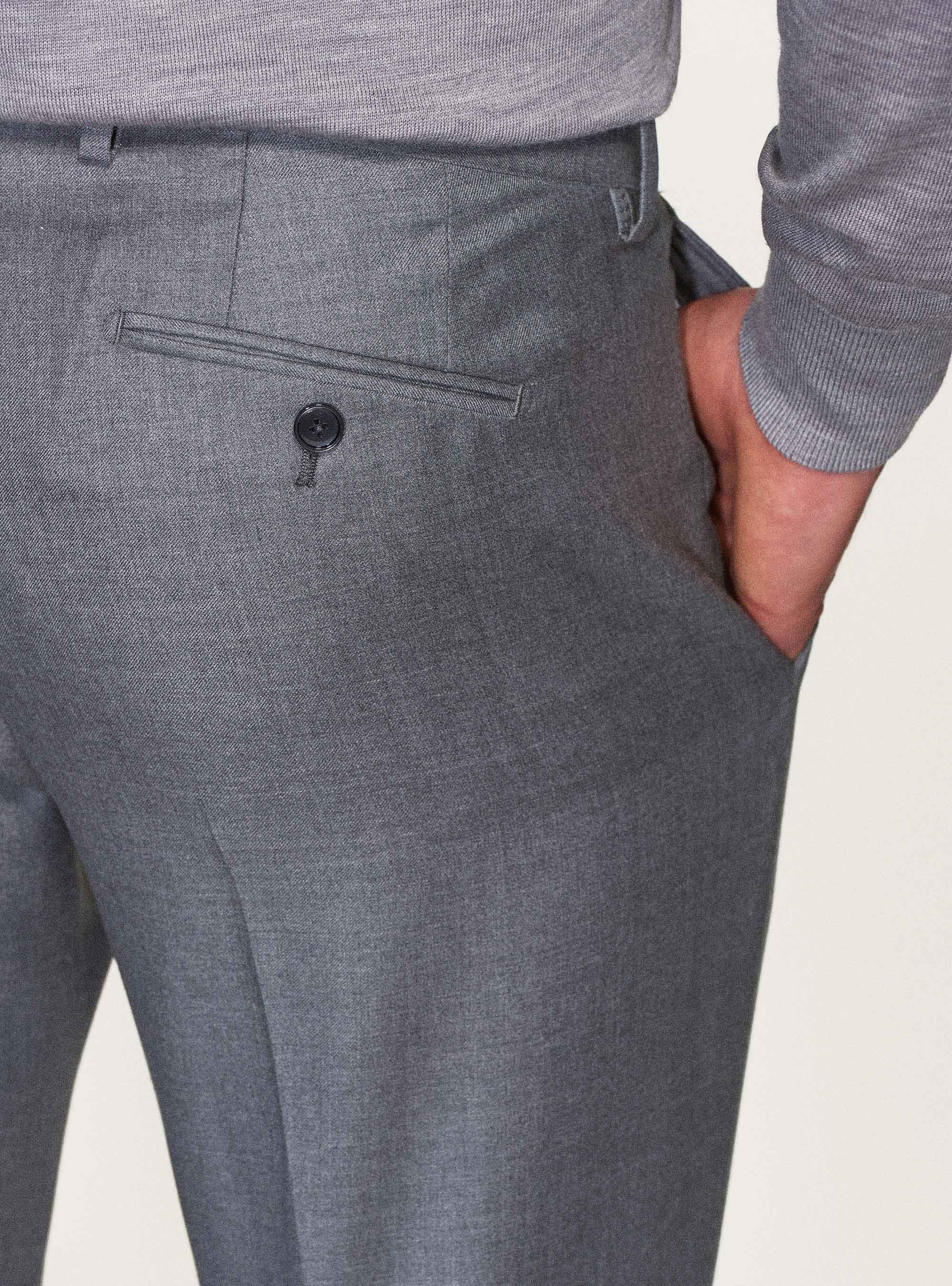 Suit trousers in pure superfine wool 110's Vitale Barberis Canonico, GREY