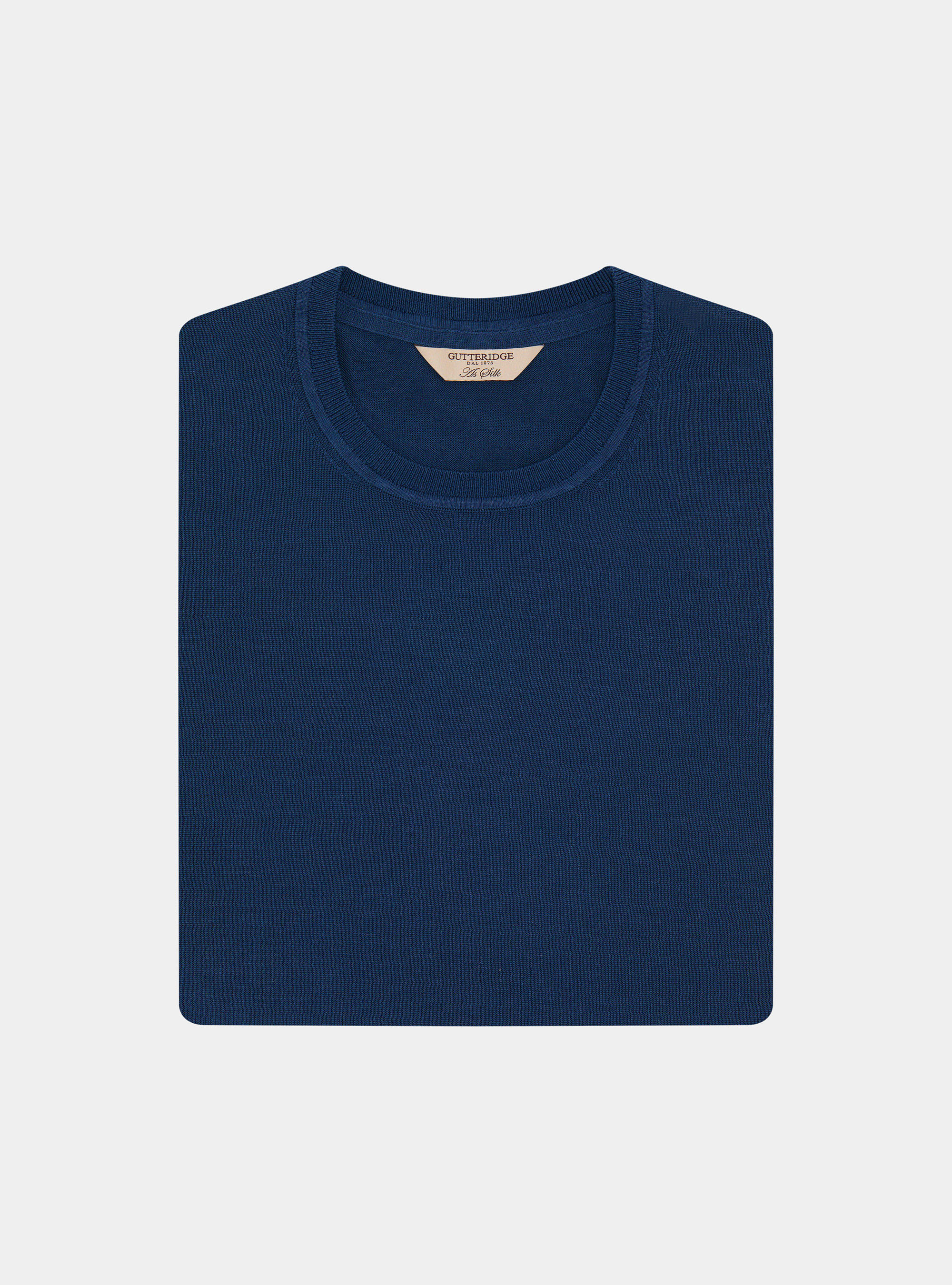 Cotton and silk crew neck sweater, INK