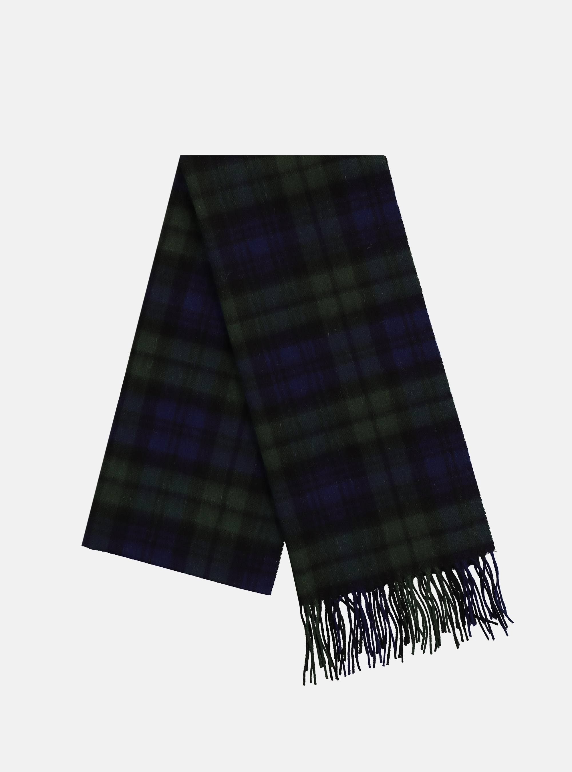 Checked wool and cashmere scarf, GREEN