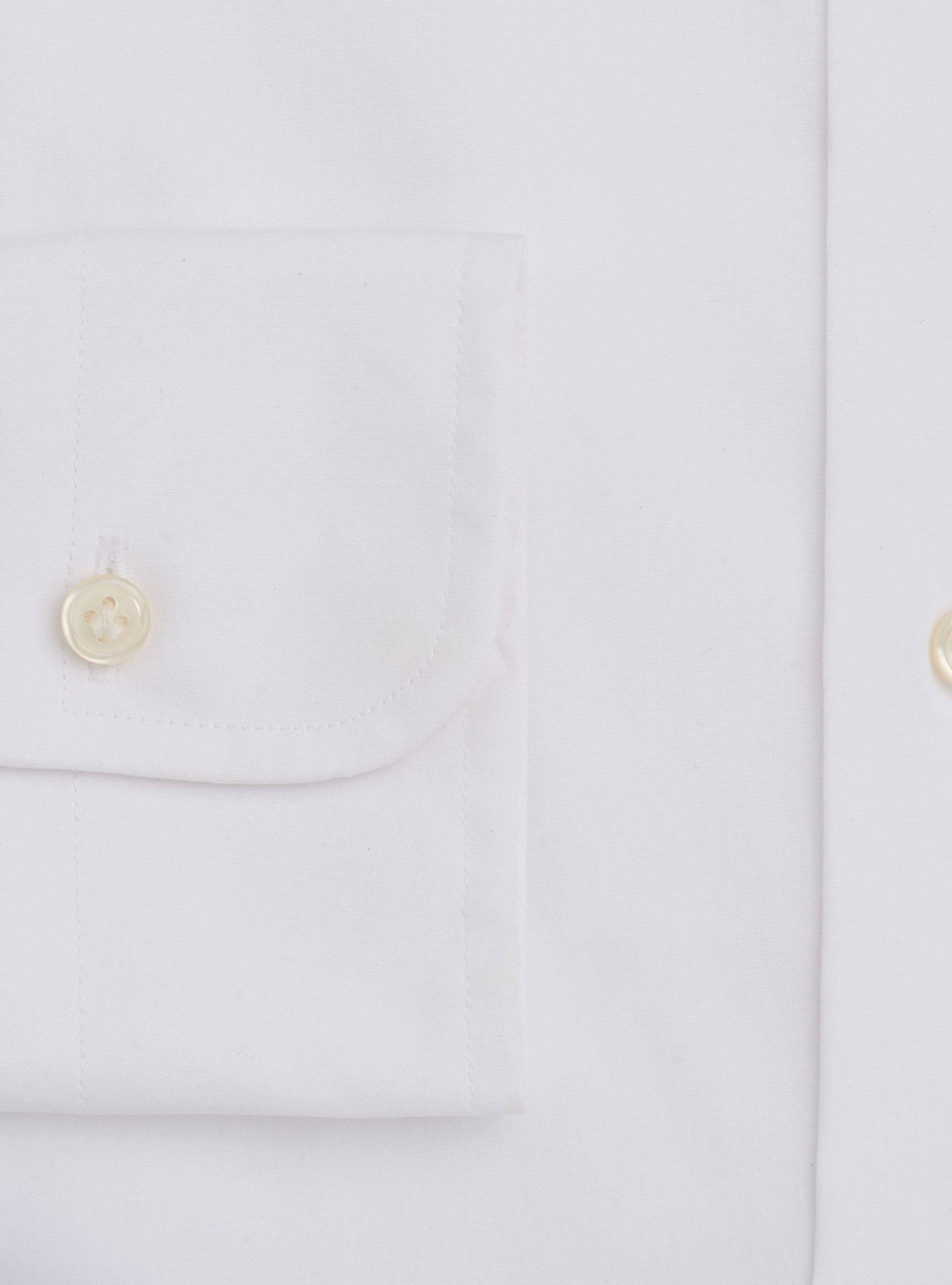 Camicia collo francese in popeline stretch, BIANCO