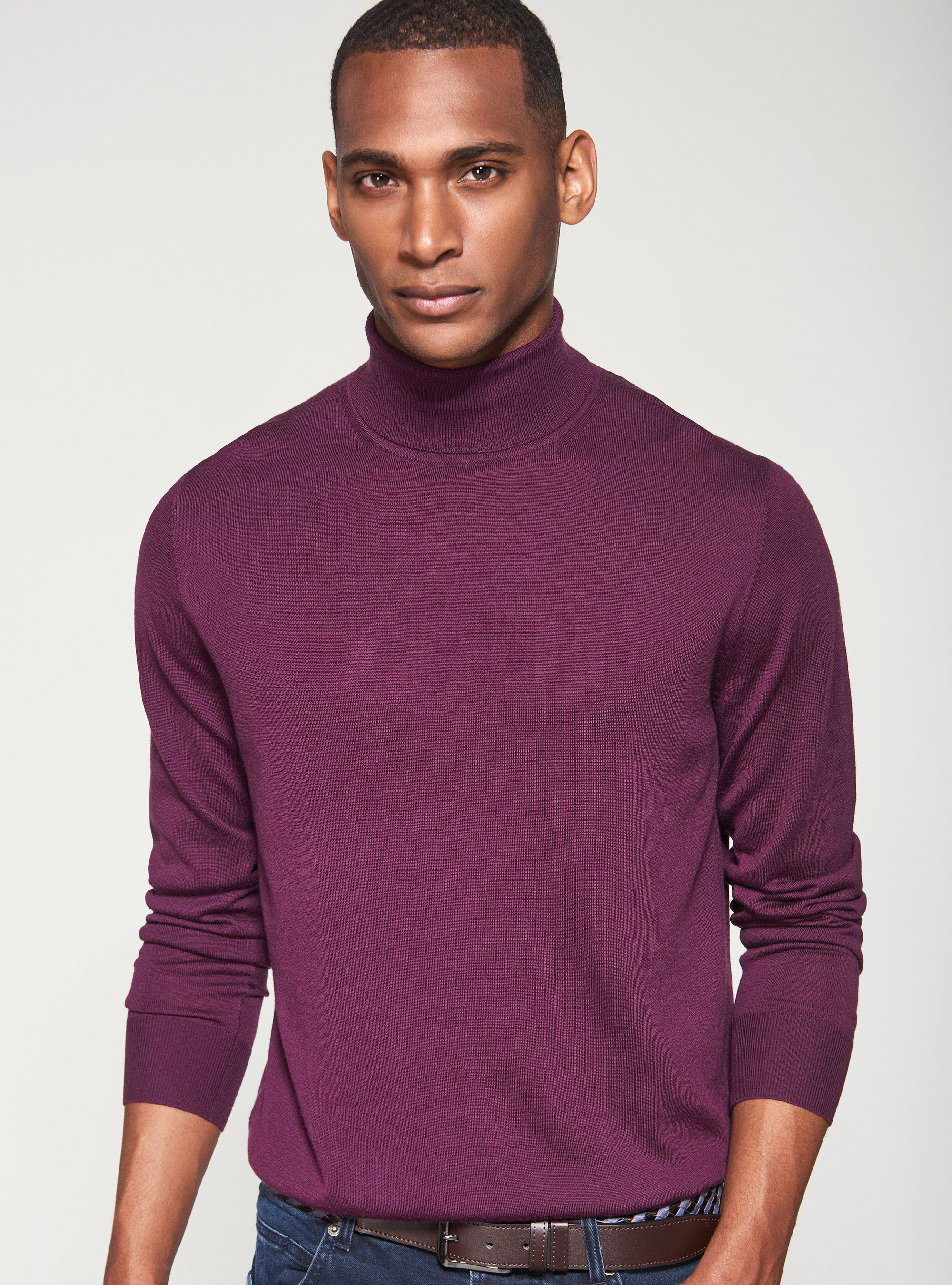 Dolcevita in pura lana merino extrafine, VIOLA CHIARO