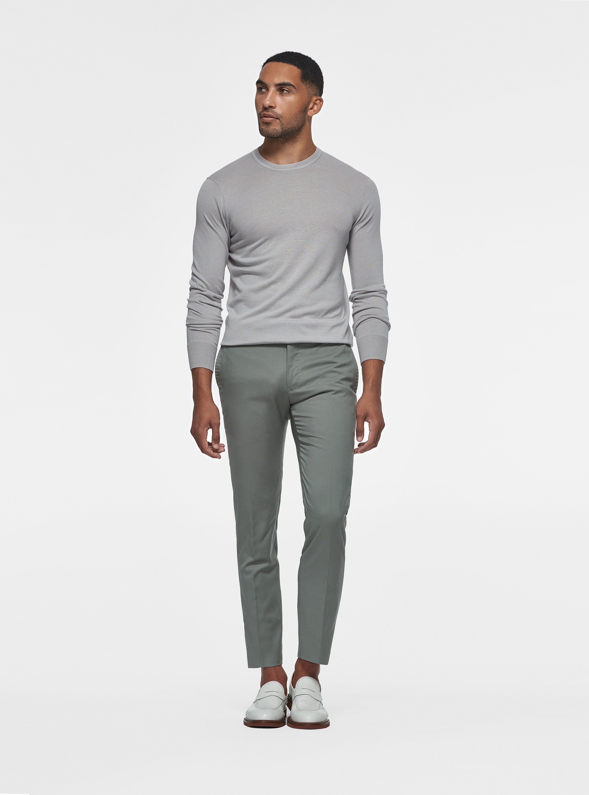 Maglia girocollo in seta e cotone, PERLA 0178C