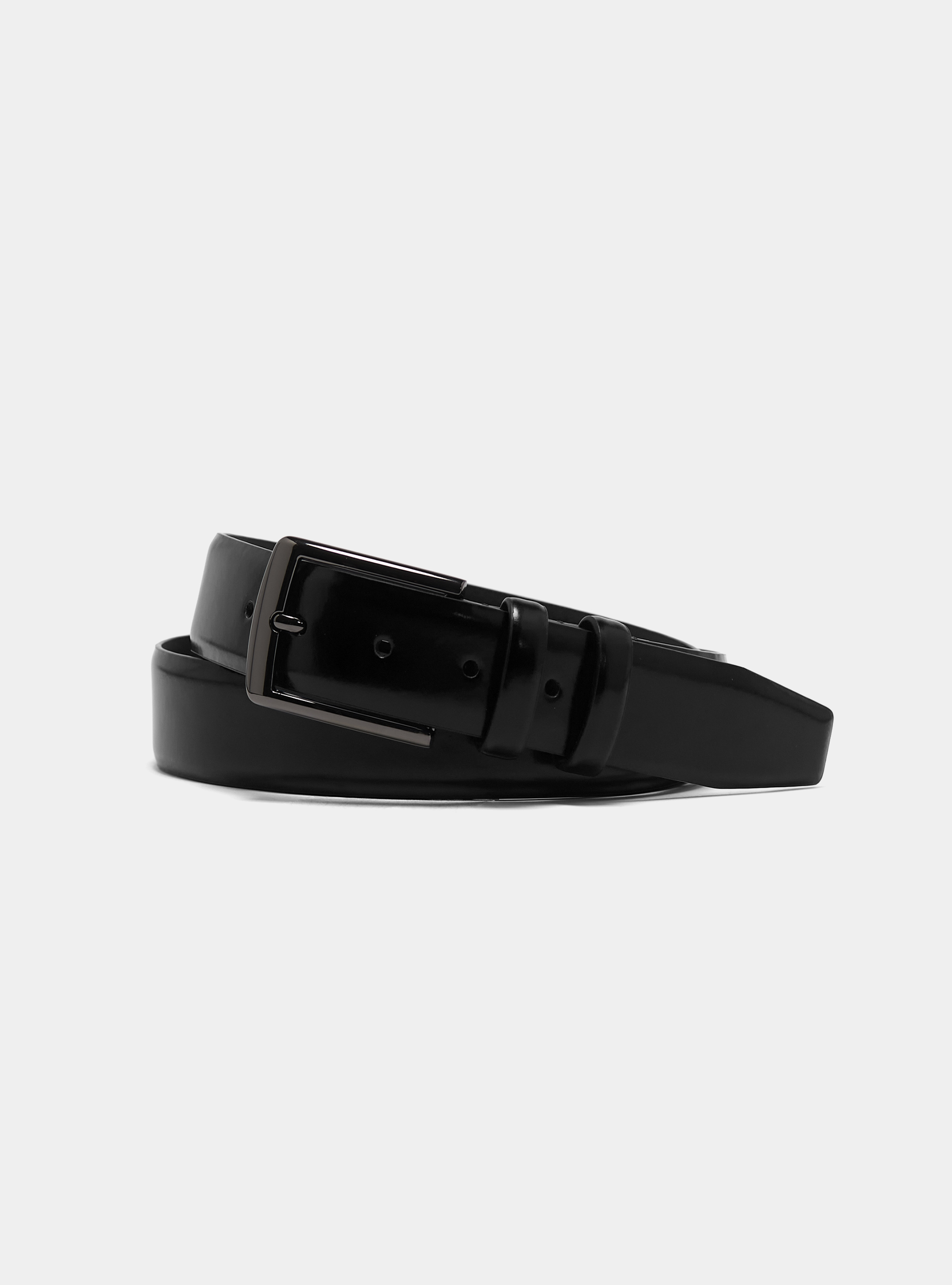 Matt brushed leather belt, BLACK