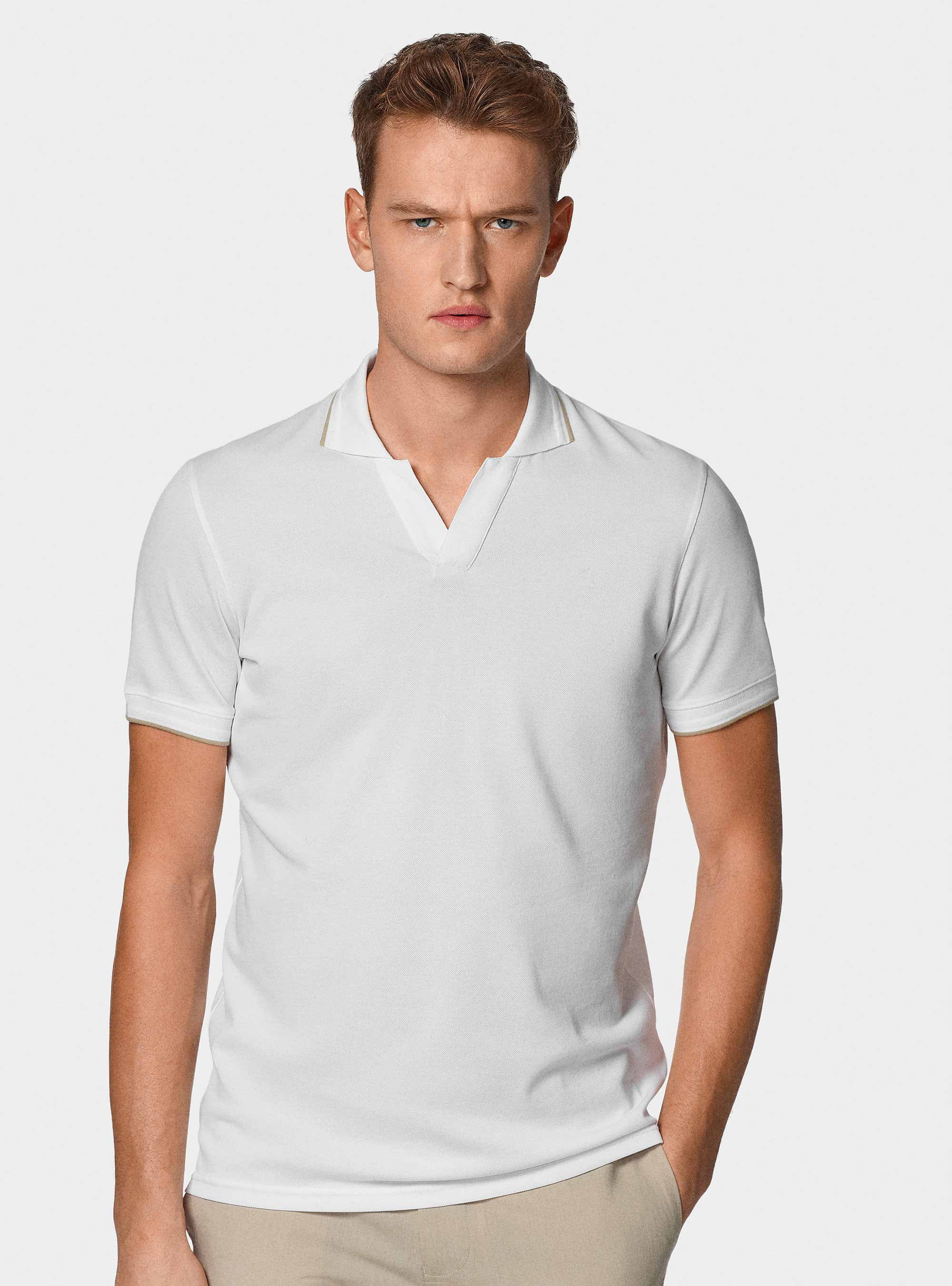 GT01 buttonless stretch pique polo shirt | Gutteridge