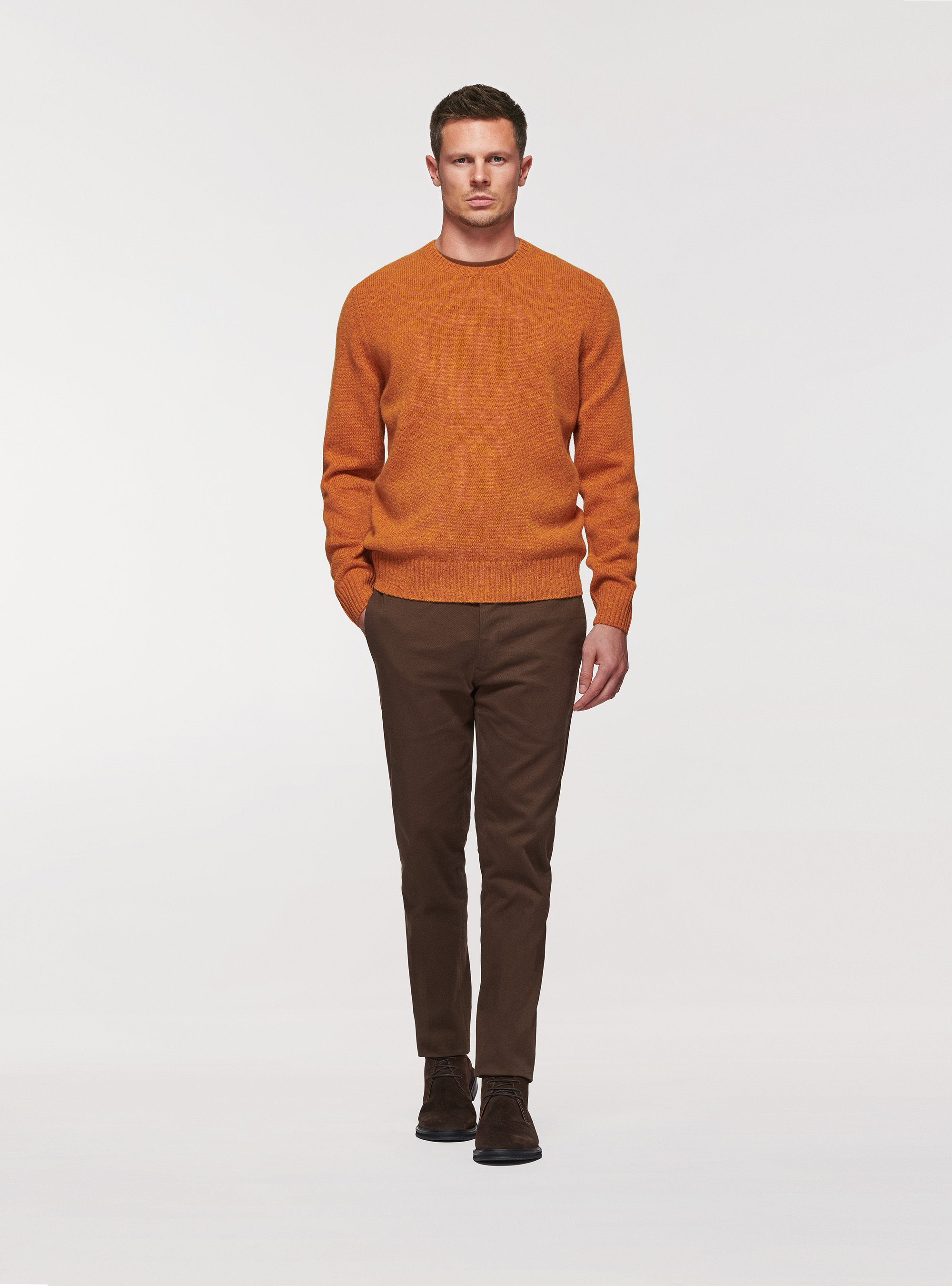 Maglia in pura lana Shetland, ARANCIONE