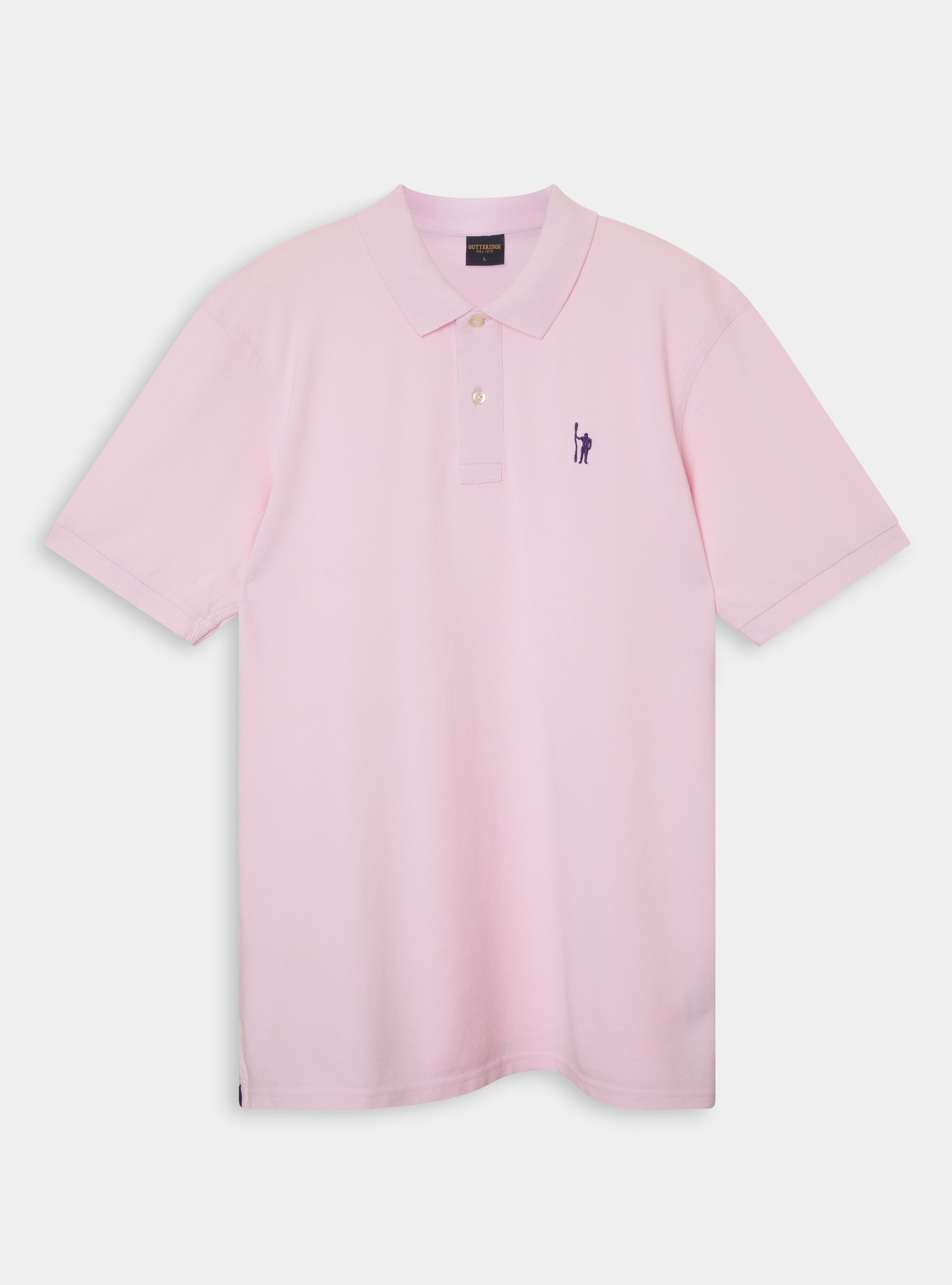 Classic cotton pique polo with embroidery, PINK