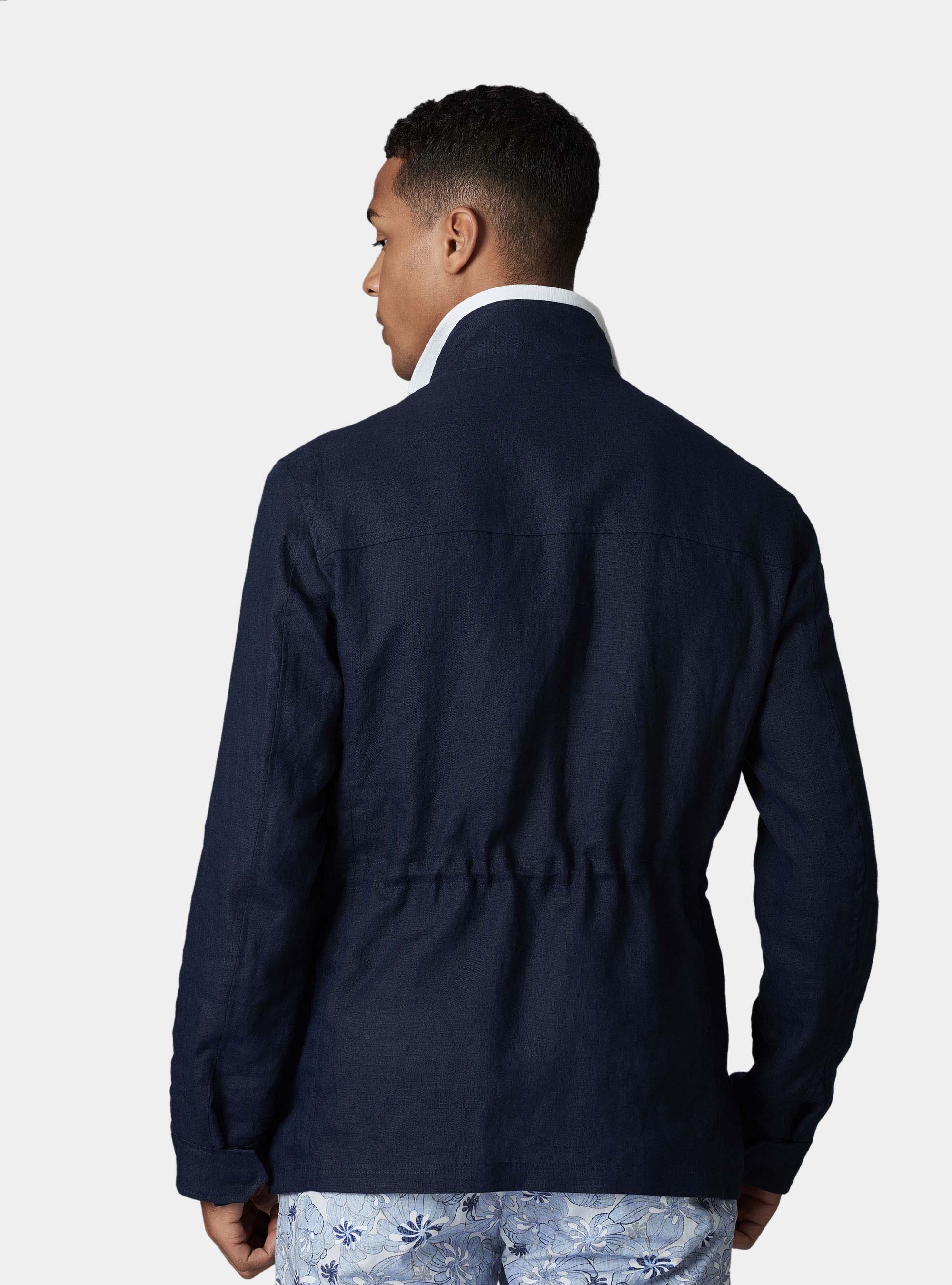 Jacke aus reinem Leinen, NAVY 0218C