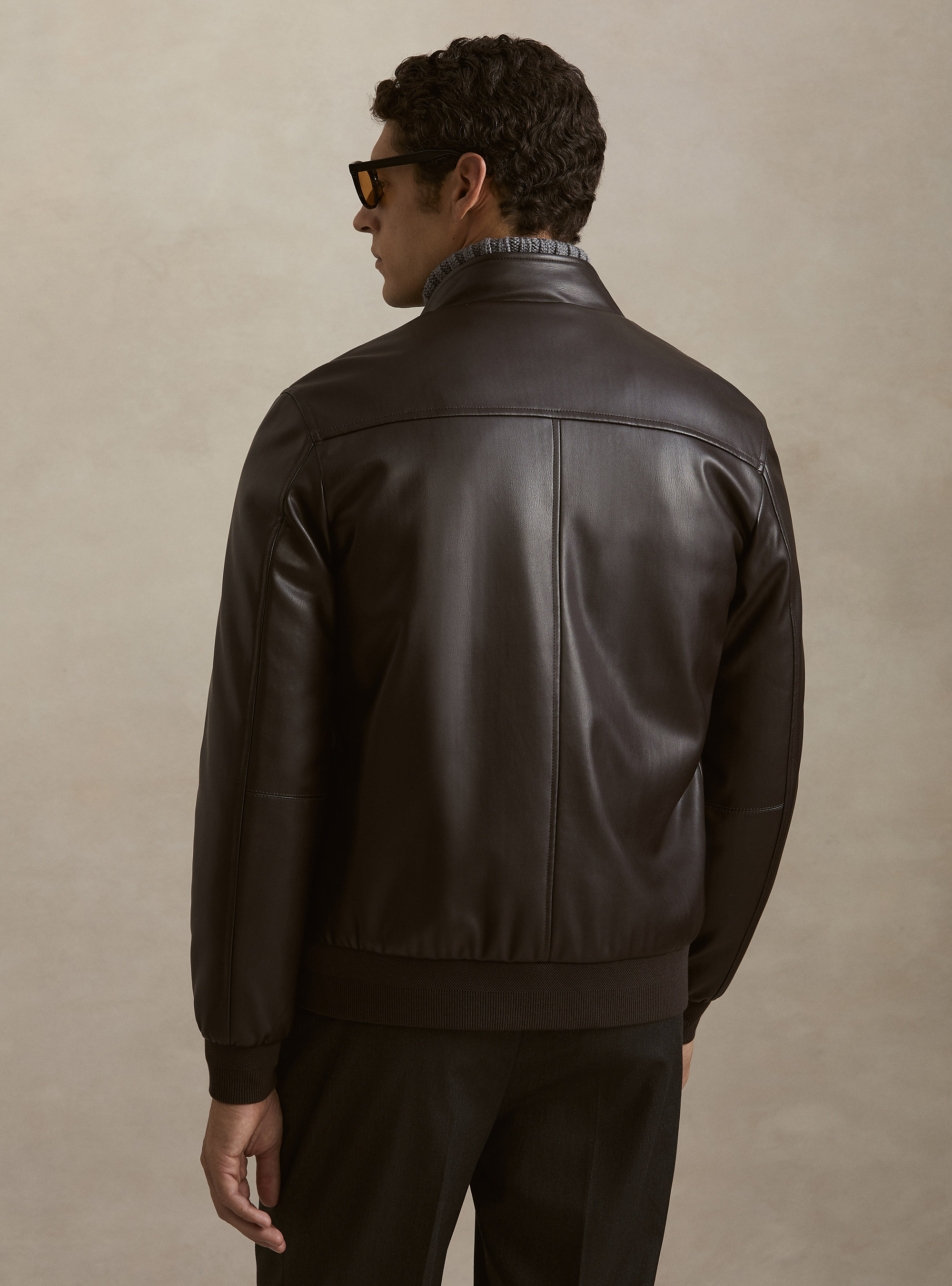 Giubbino in similpelle, MARRONE