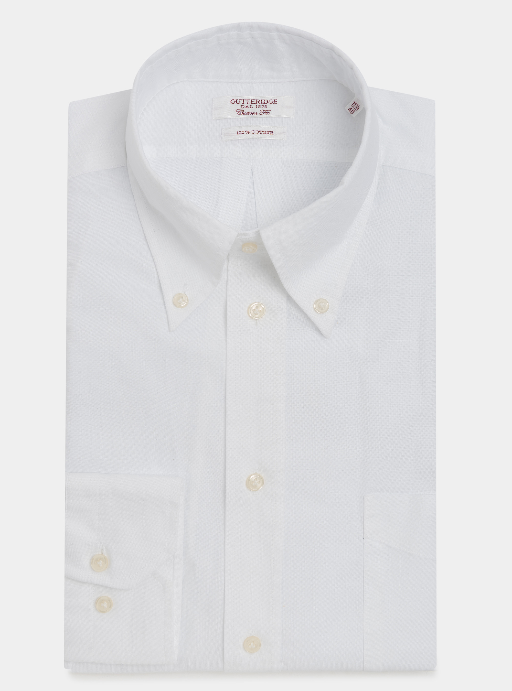 Camicia comfort fit in cotone oxford, BIANCO