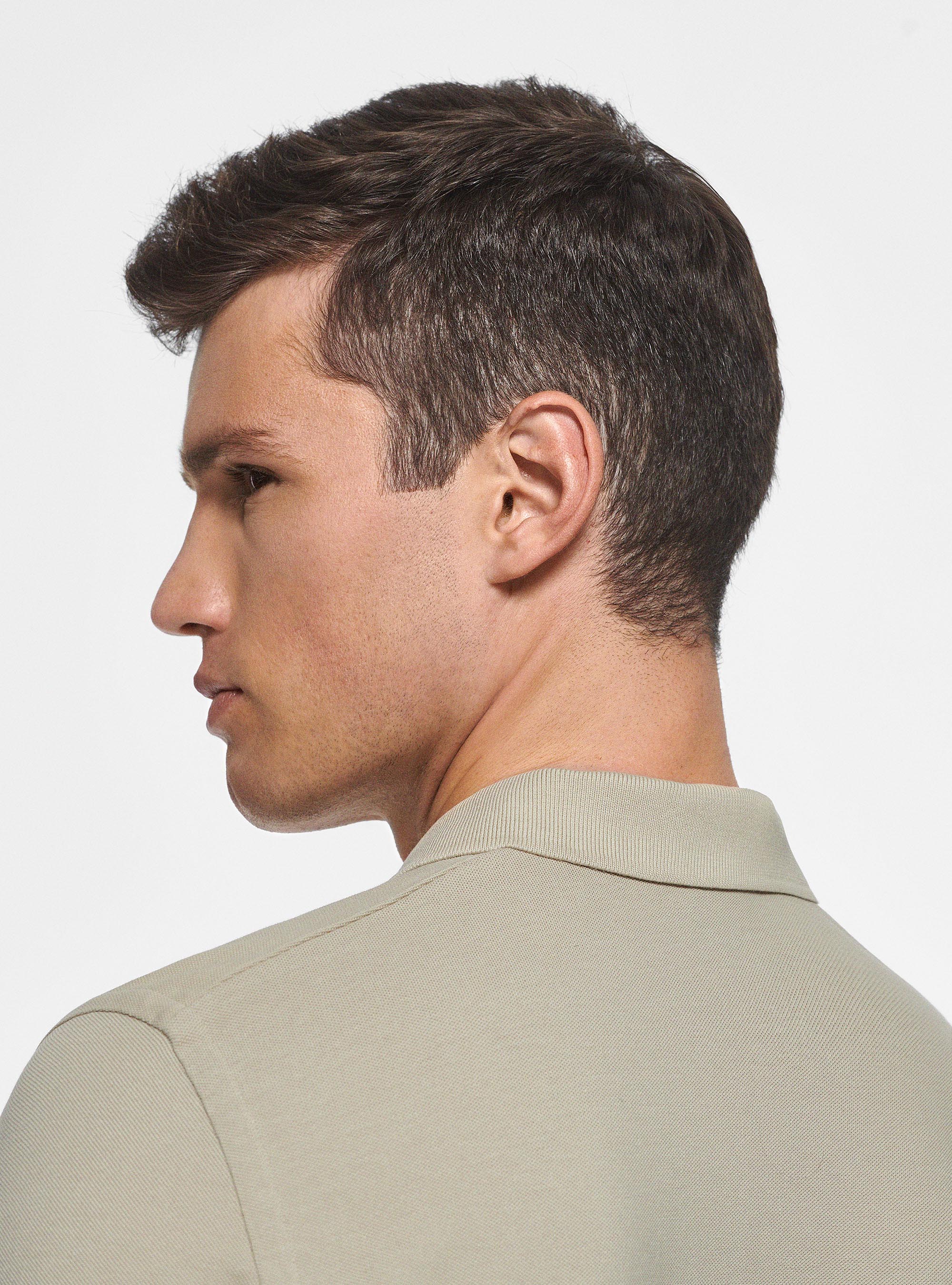 Piqu&eacute; polo shirt with embroidery, ECRU