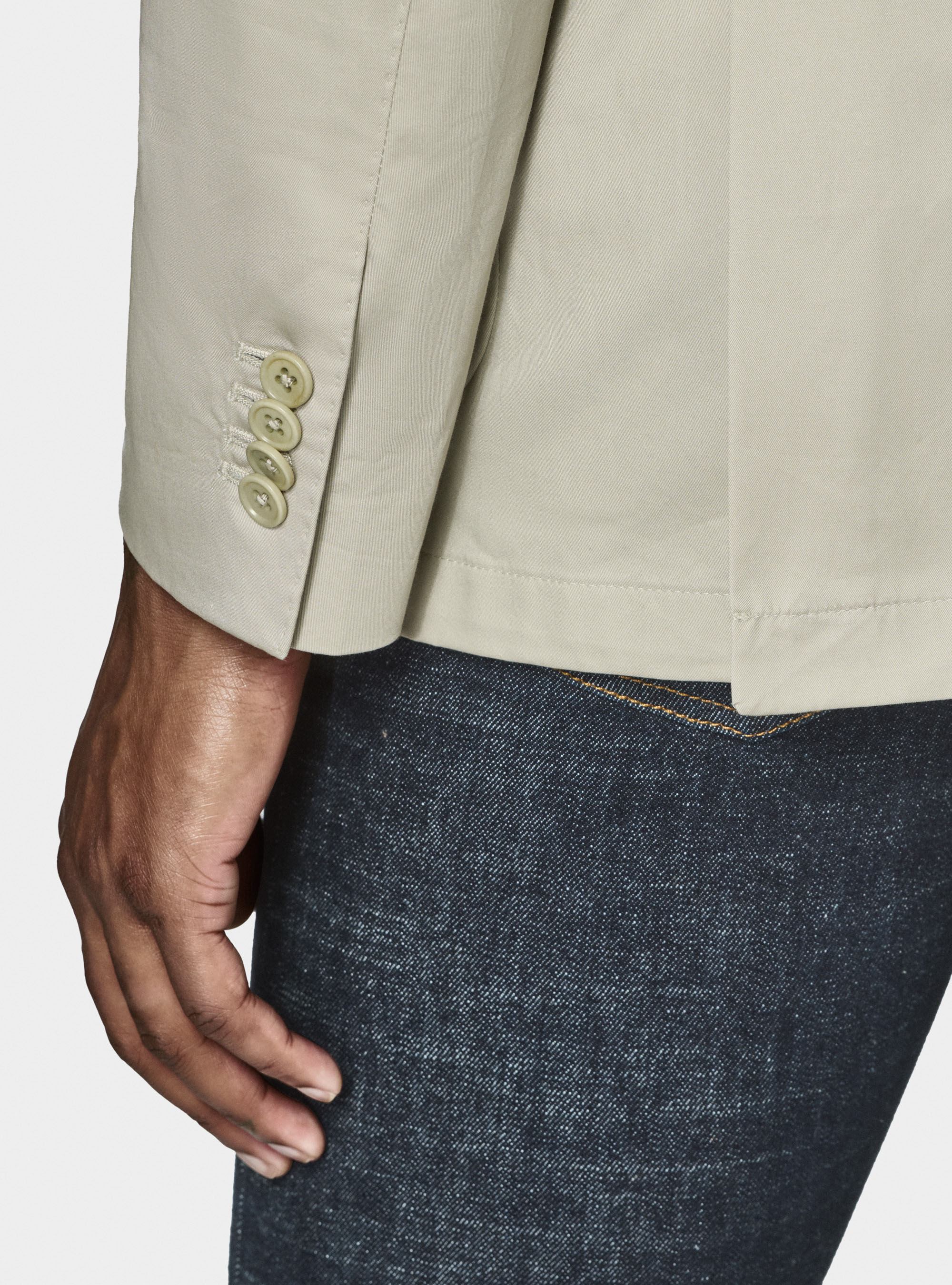 Cotton poplin blazer, ECRU