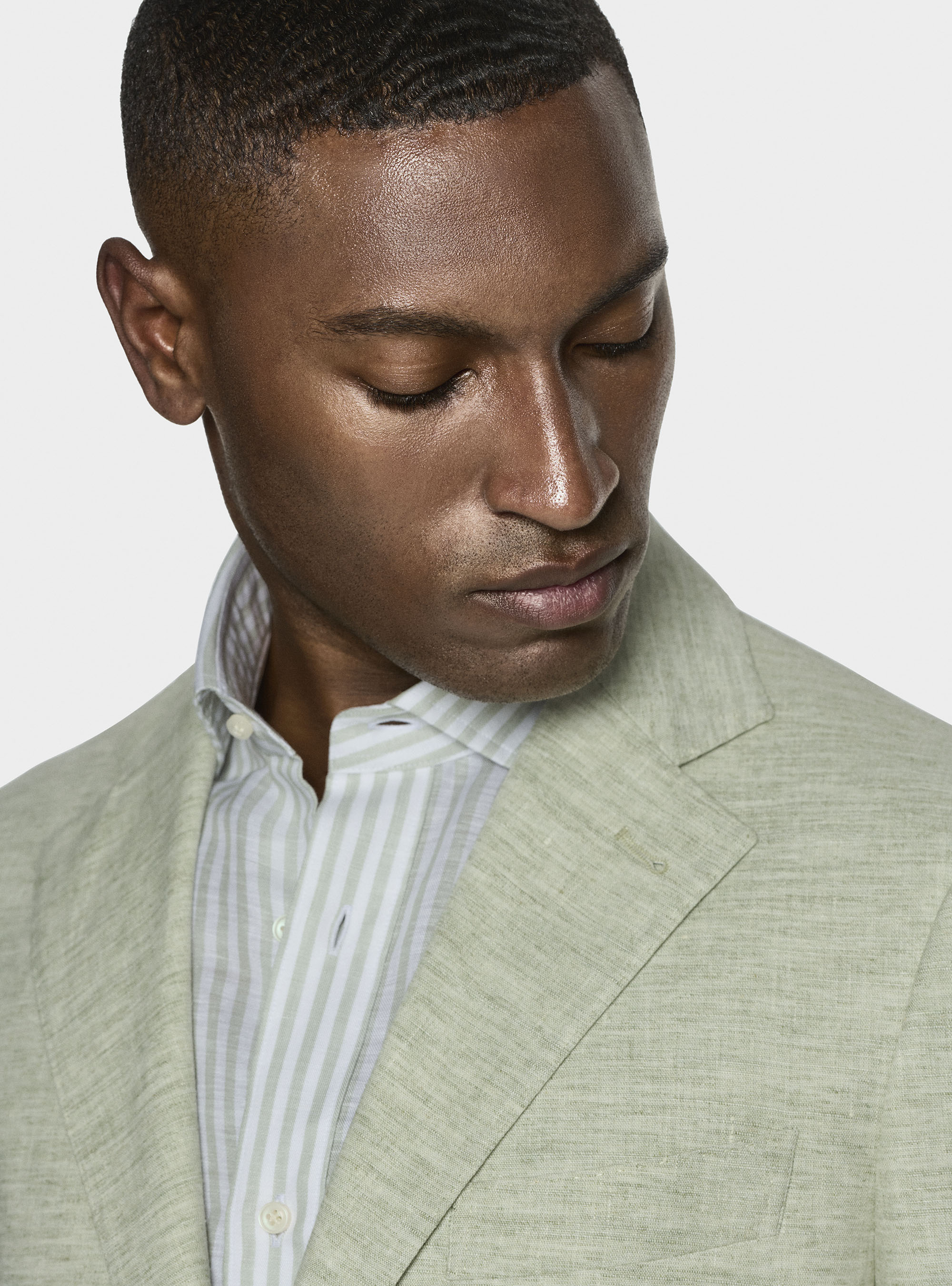 Giacca in misto lino fiammato, 0620C VERDE CHIARO