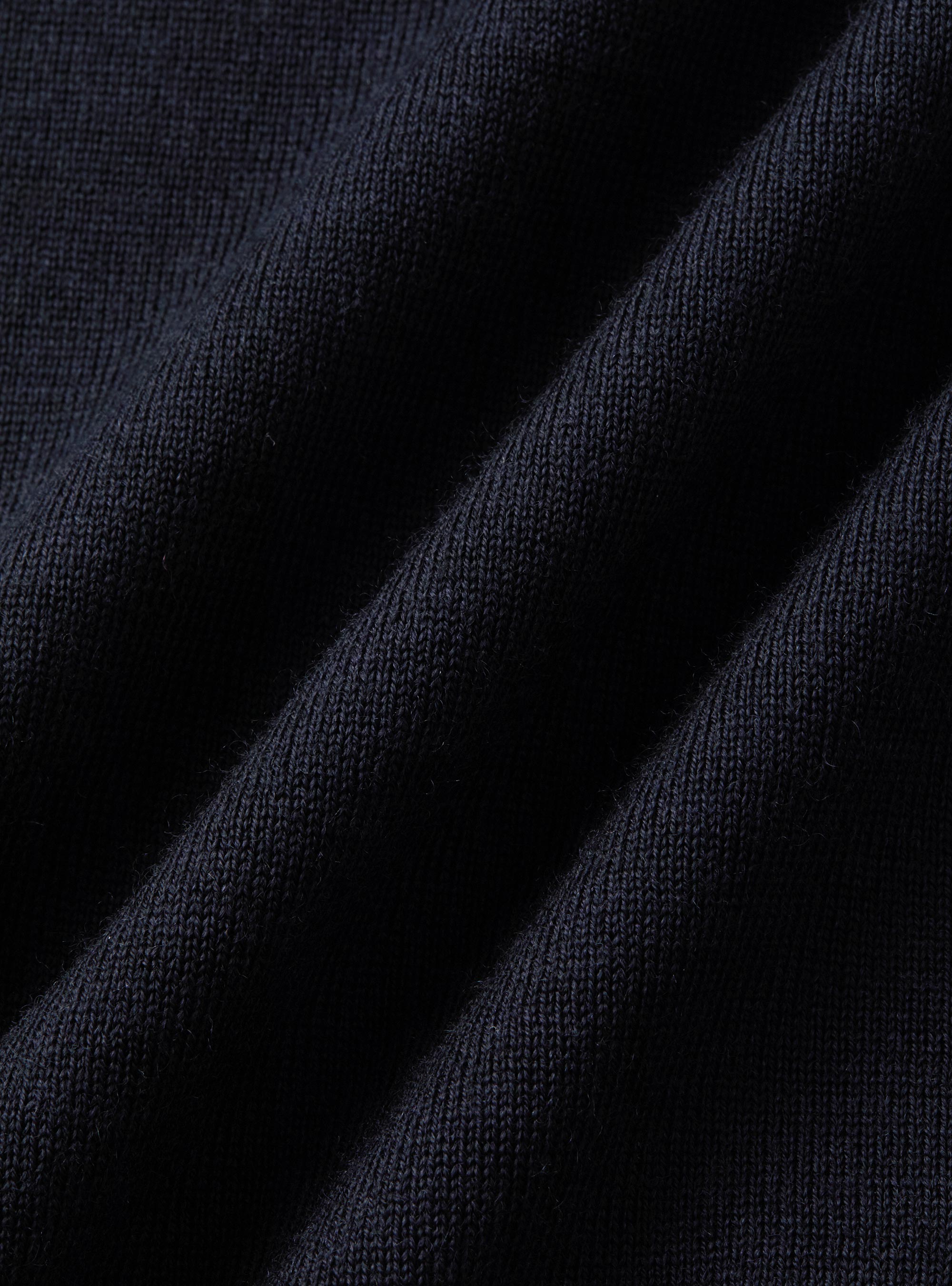 Polo camicia in maglia lana merino extrafine, BLU NAVY