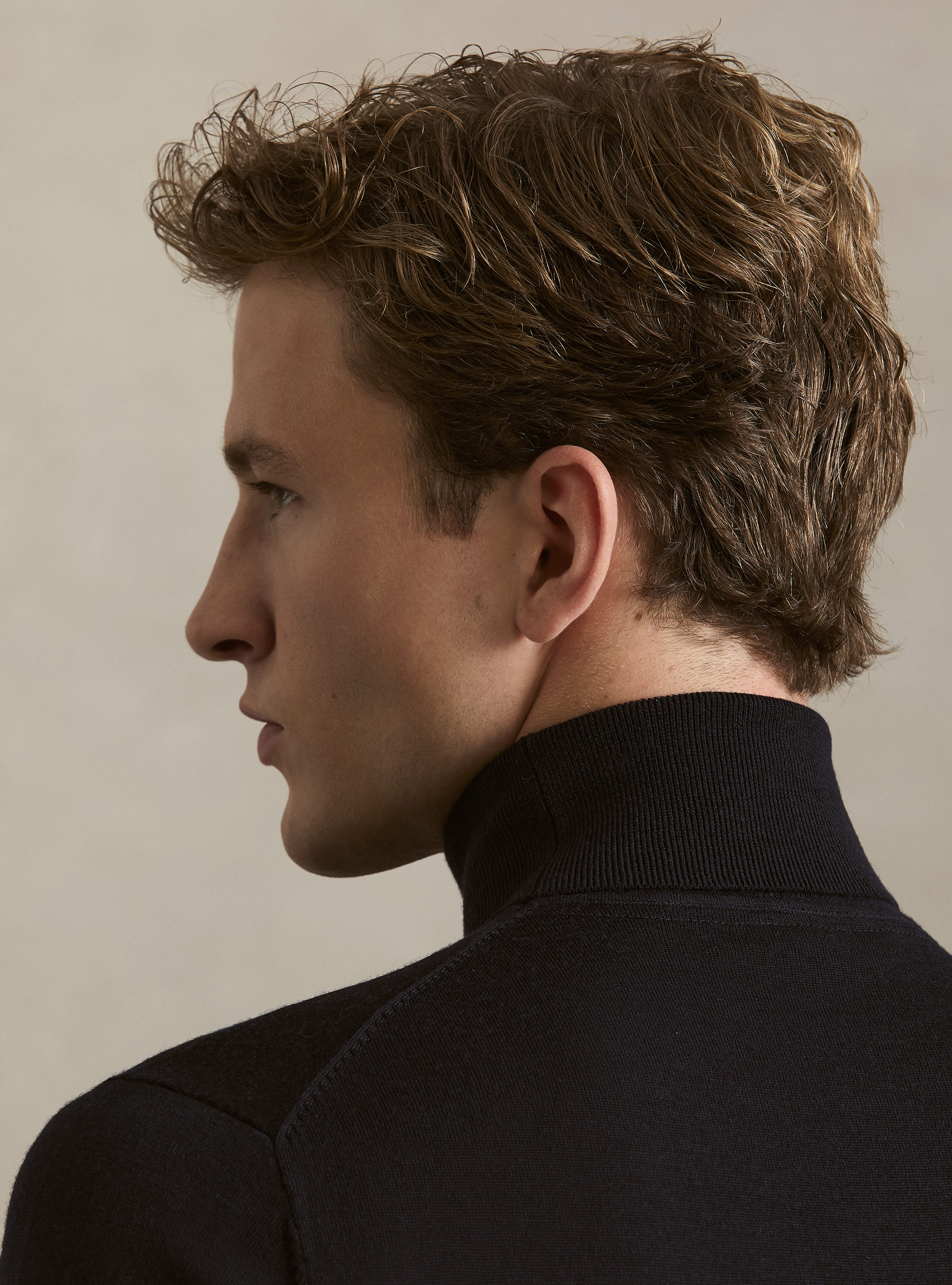 Dolcevita in pura lana merino extrafine, BLU NAVY