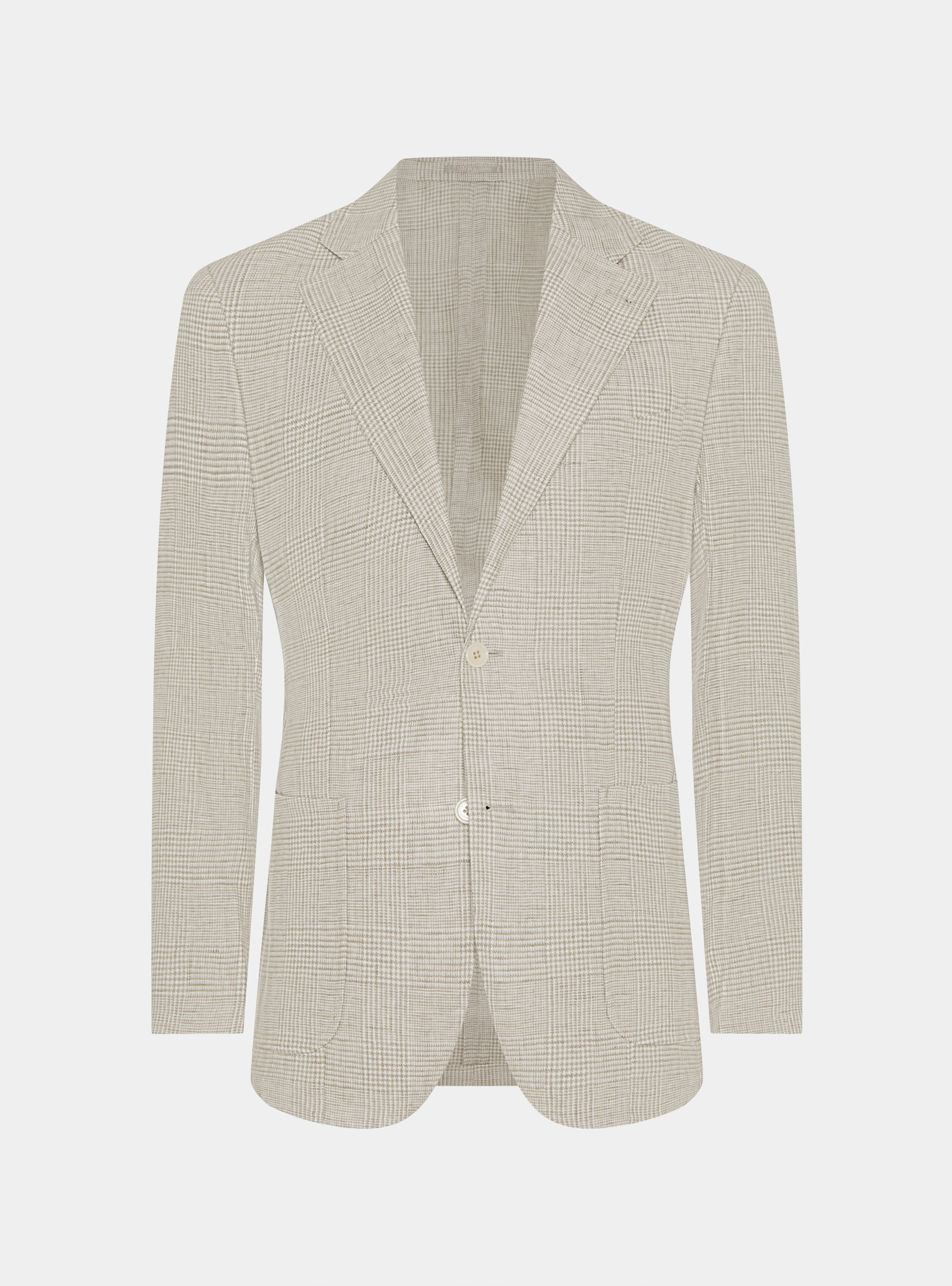 Prince of Wales blazer in pure linen, ECRU