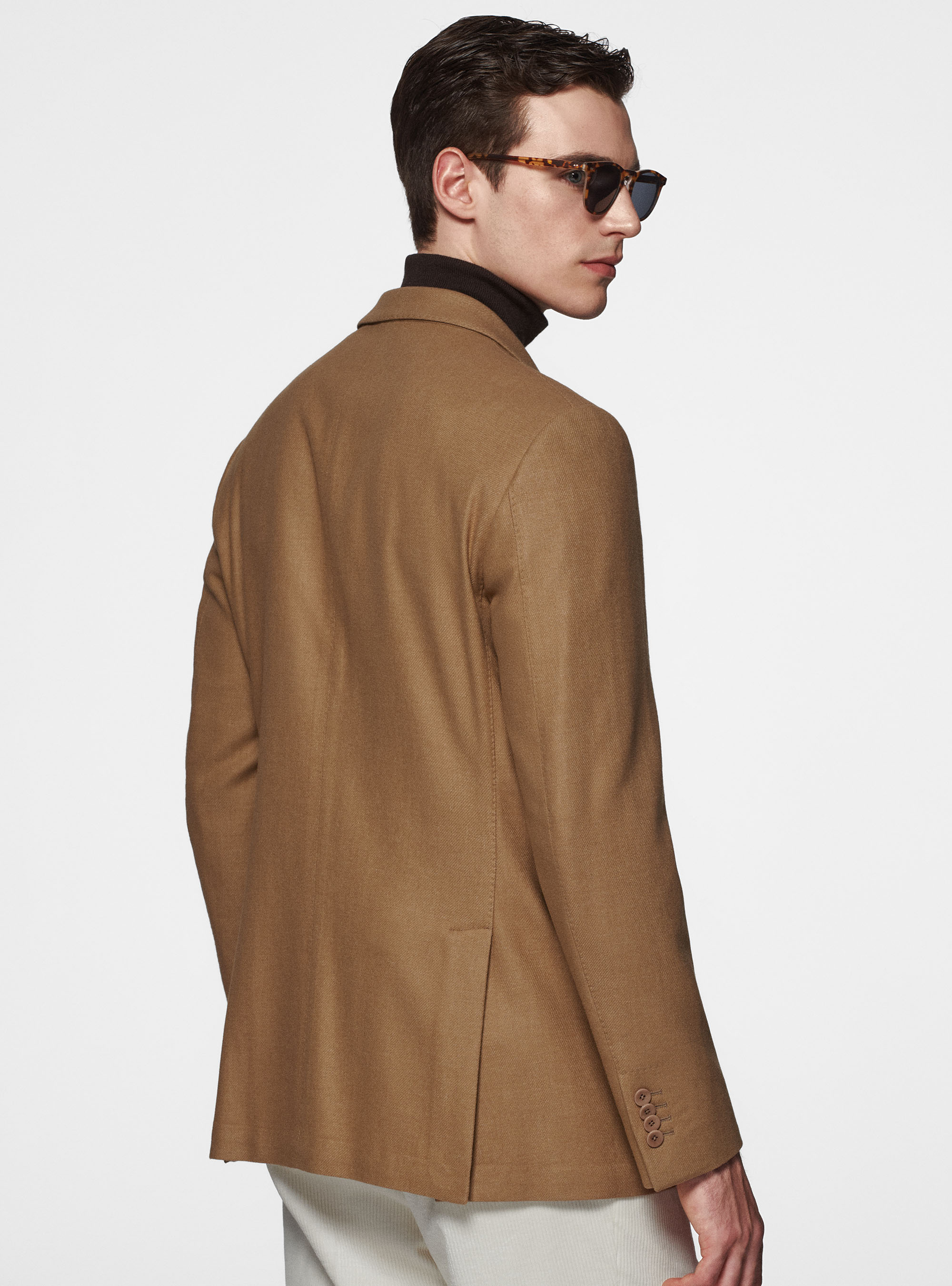 Giacca petto a lancia in flanella Duemilagori, SABBIA