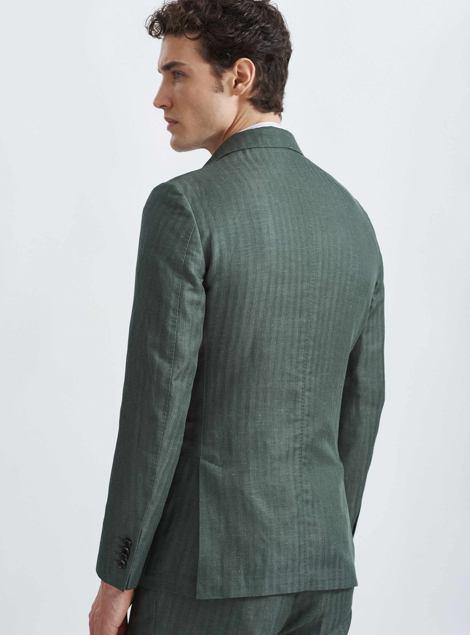 Giacca per abito in misto lino, 0609C MILITARE