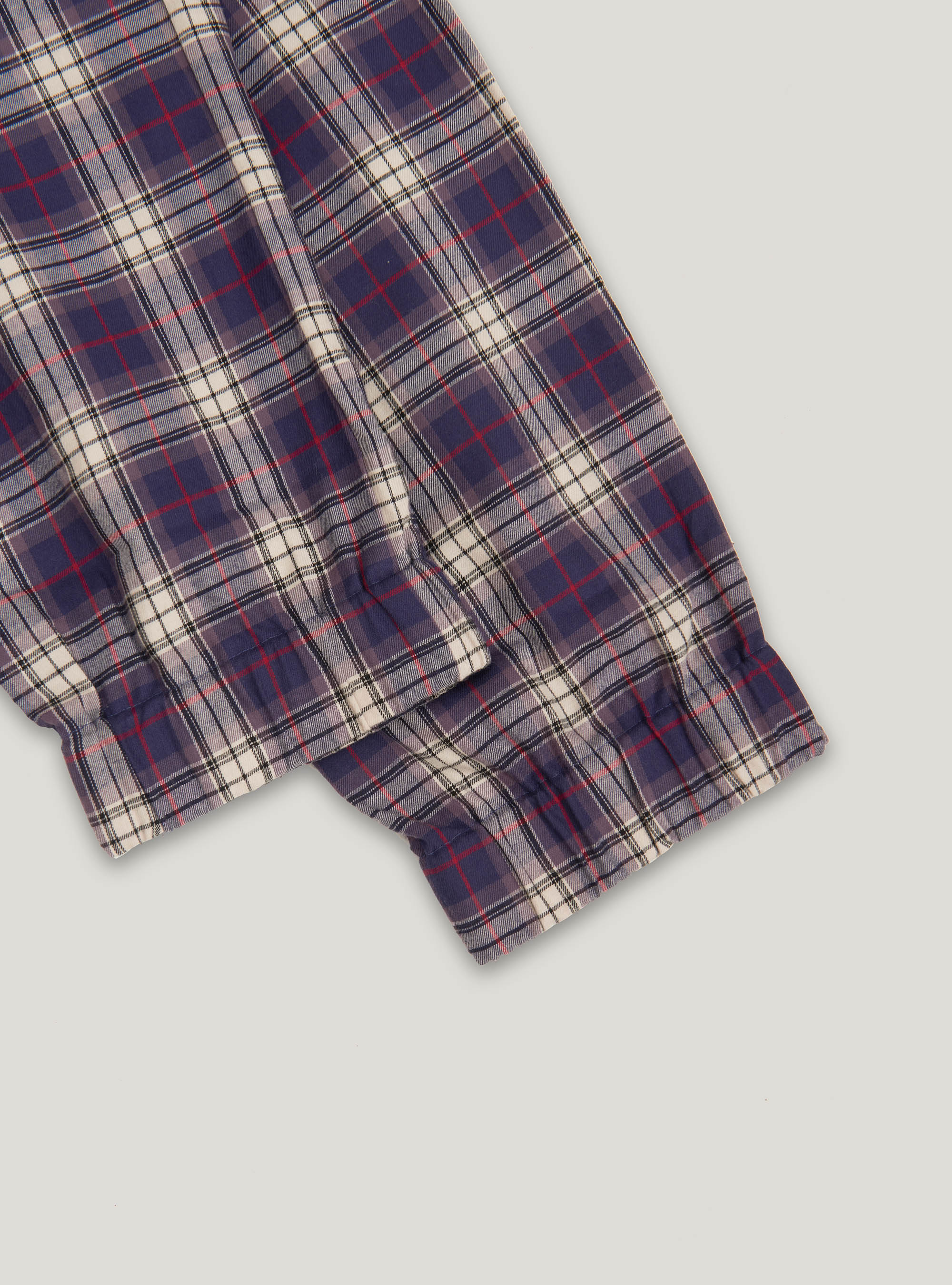 Pantaloni lunghi in flanella di cotone a quadri, BLU NAVY