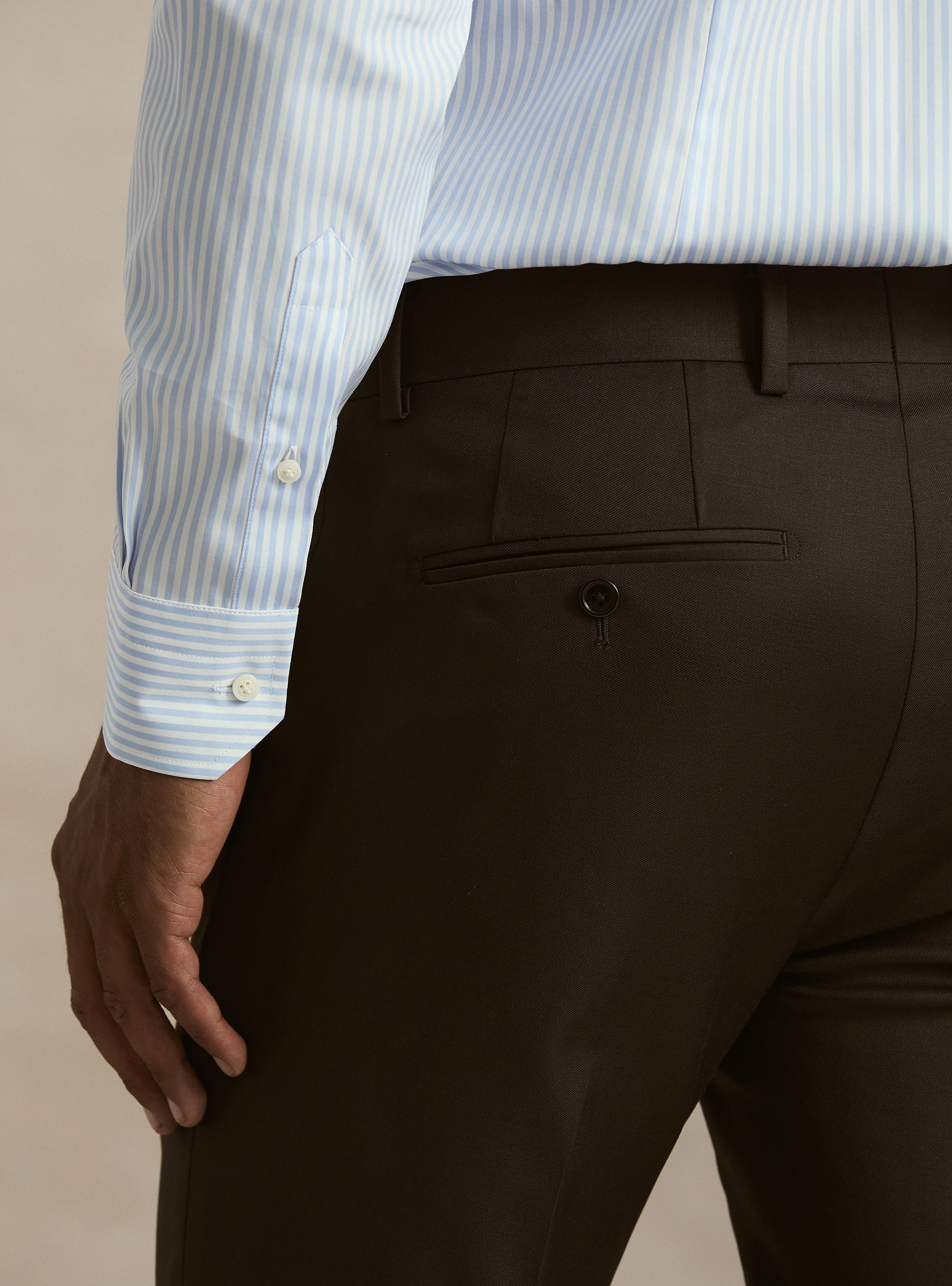 Suit trousers in pure wool by Vitale Barberis Canonico, MARRONE 0508C