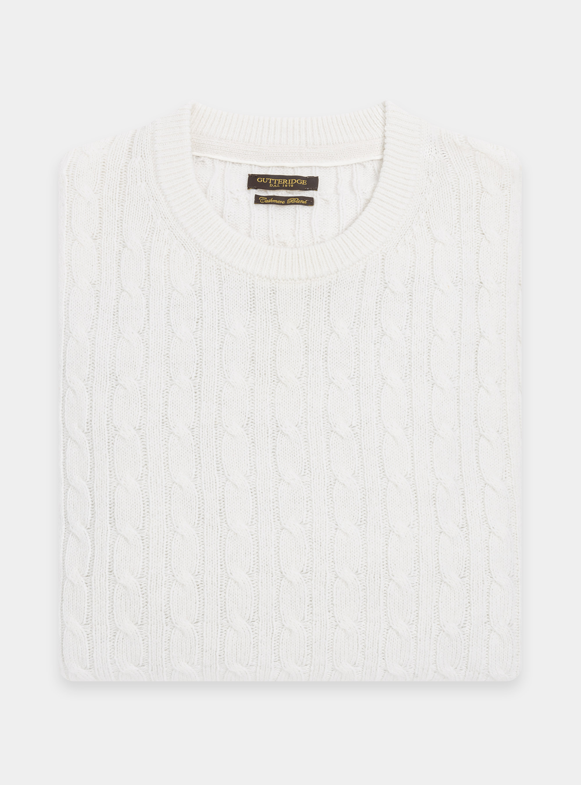 Braided lambswool sweater, WHITE