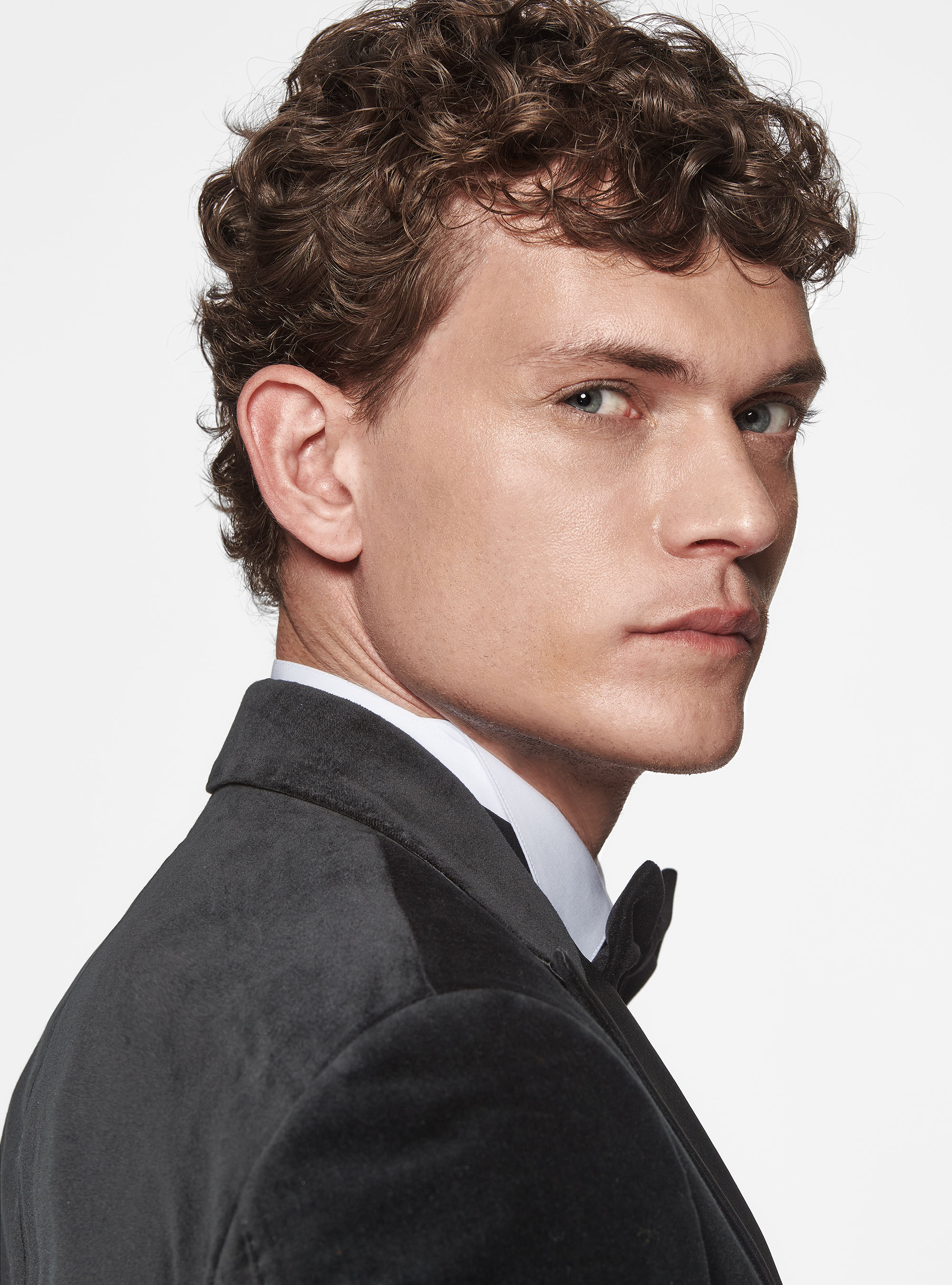 Americana de esmoquin de terciopelo liso, NEGRO